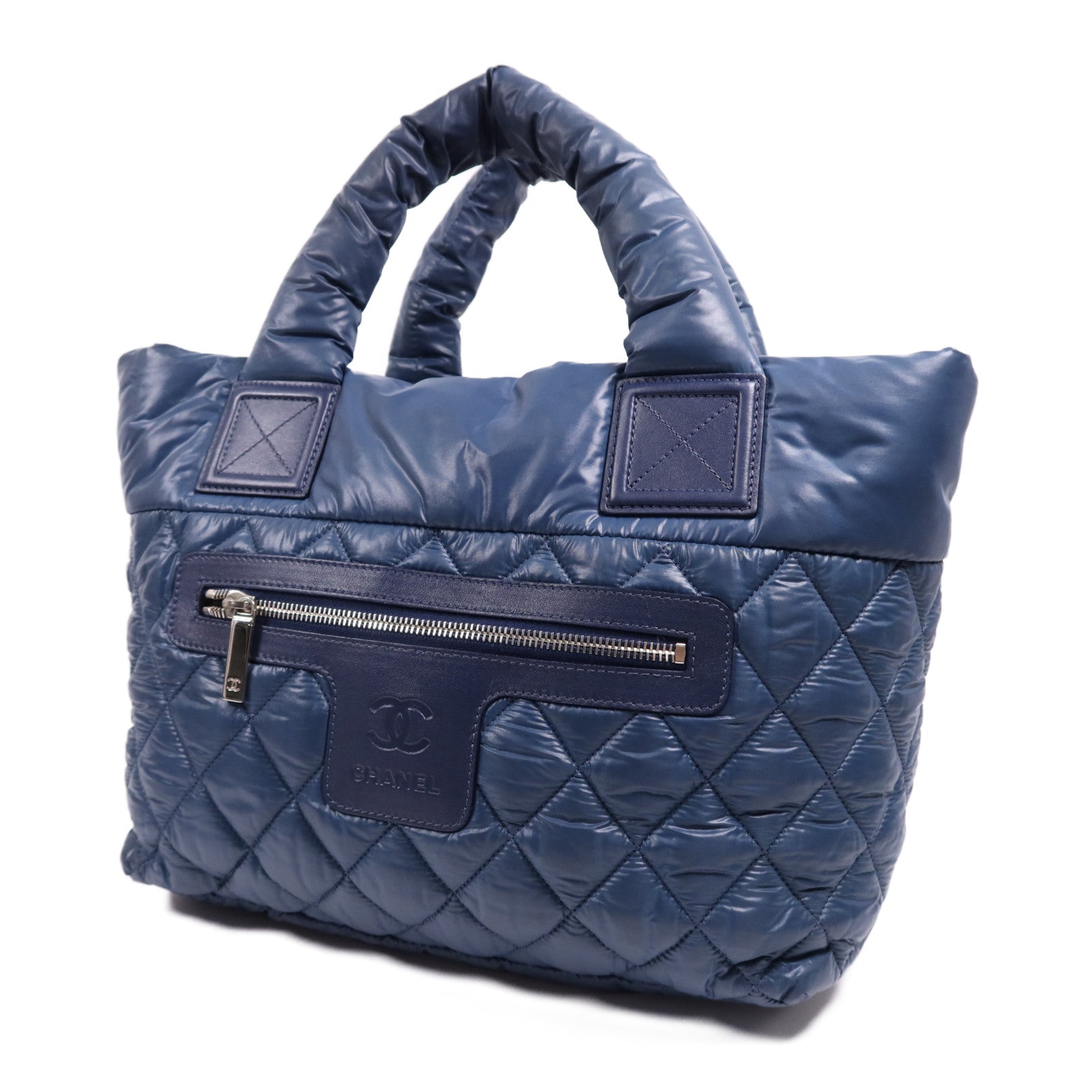 CHANEL 尼龍Coco Cocoon Small銀扣手挽袋