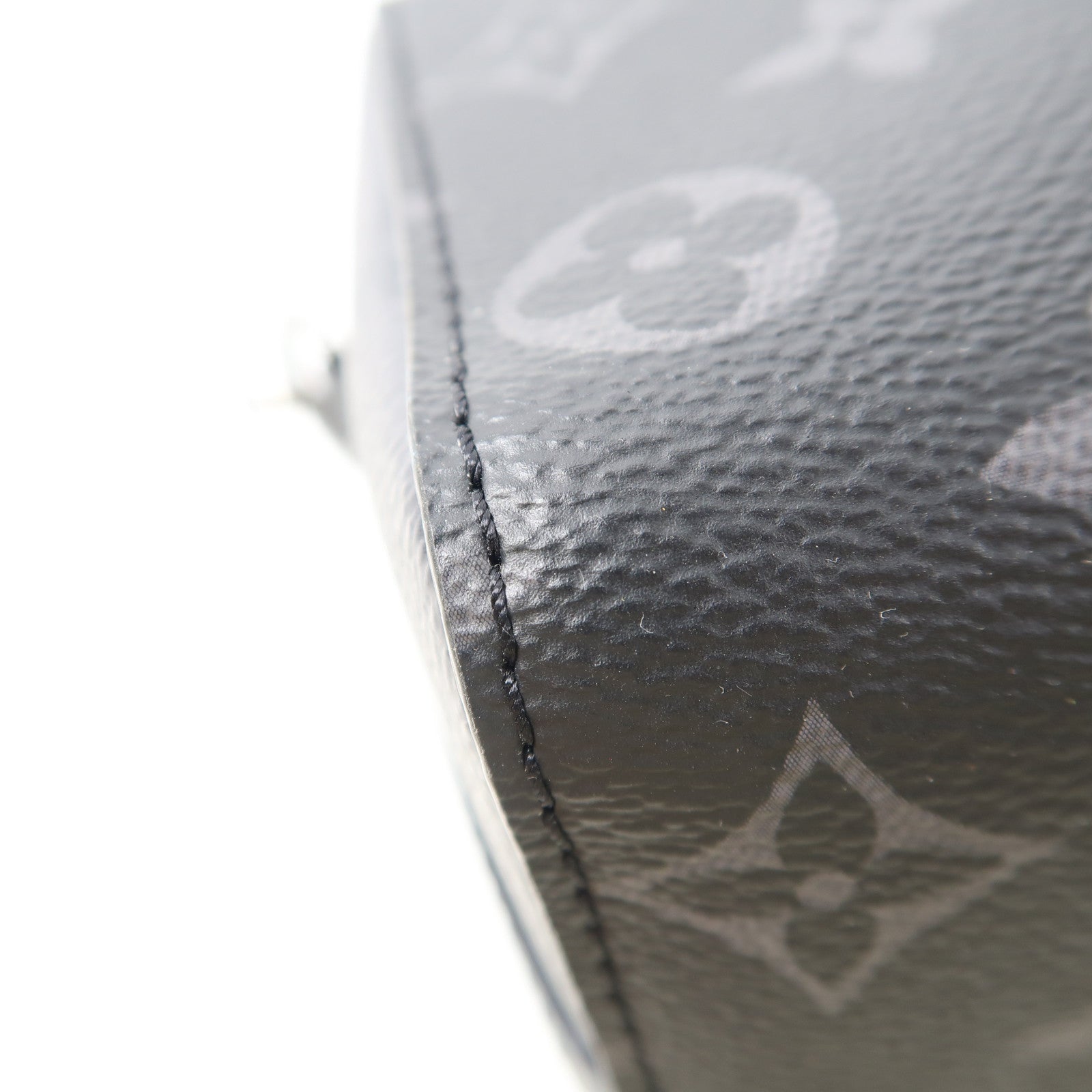 LOUIS VUITTON Monogram Eclipse Keepall Bandouliere銀扣肩背袋黑色