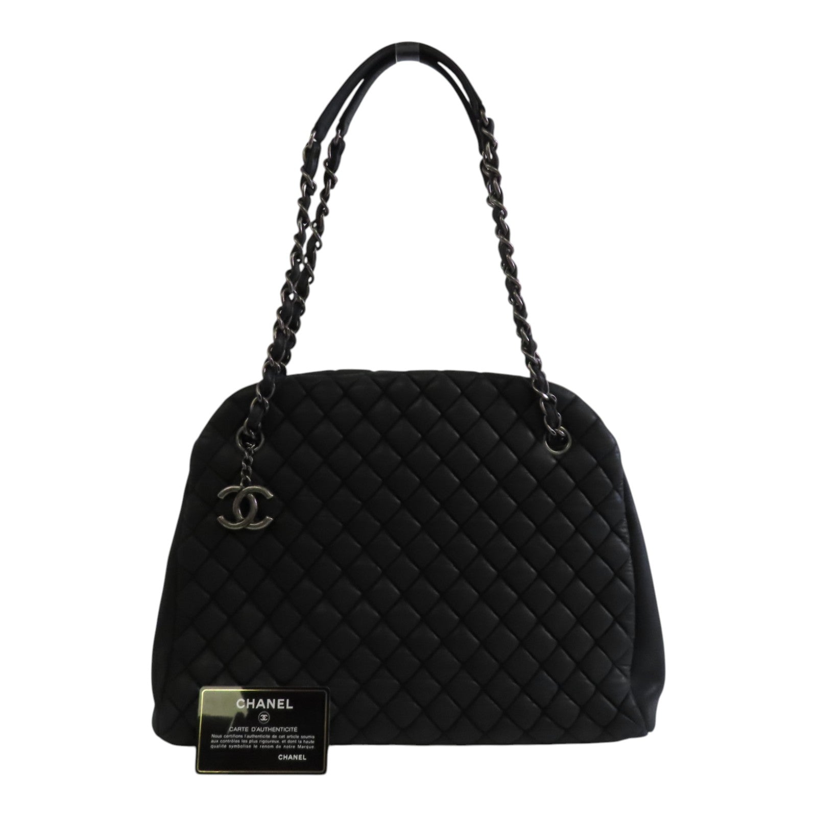 CHANEL 牛皮皮革Shoulder Bag銀扣鏈帶肩背袋