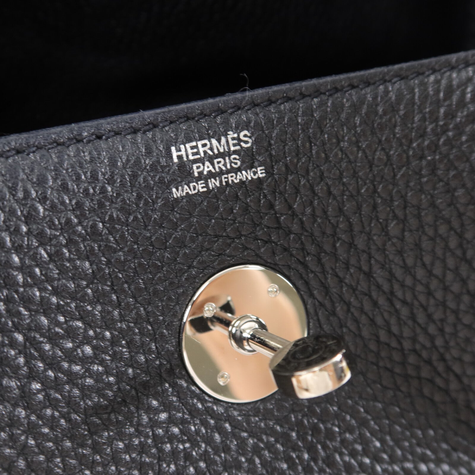 HERMES Clemence皮革Lindy 30手挽肩背兩用袋Noir