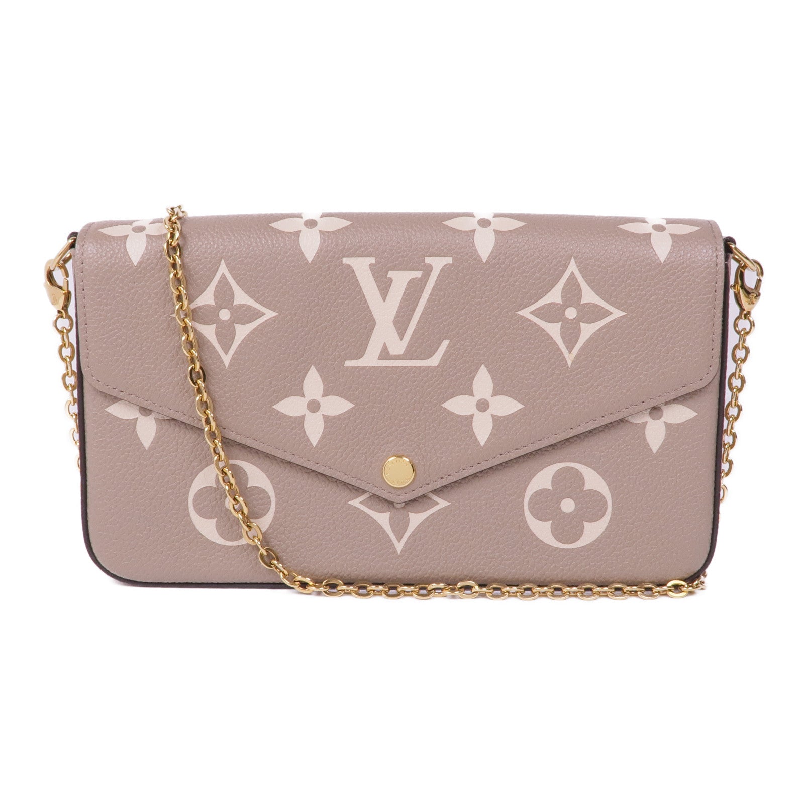 LOUIS VUITTON Monogram Empreinte Felicie Pochette金扣鏈帶肩背袋