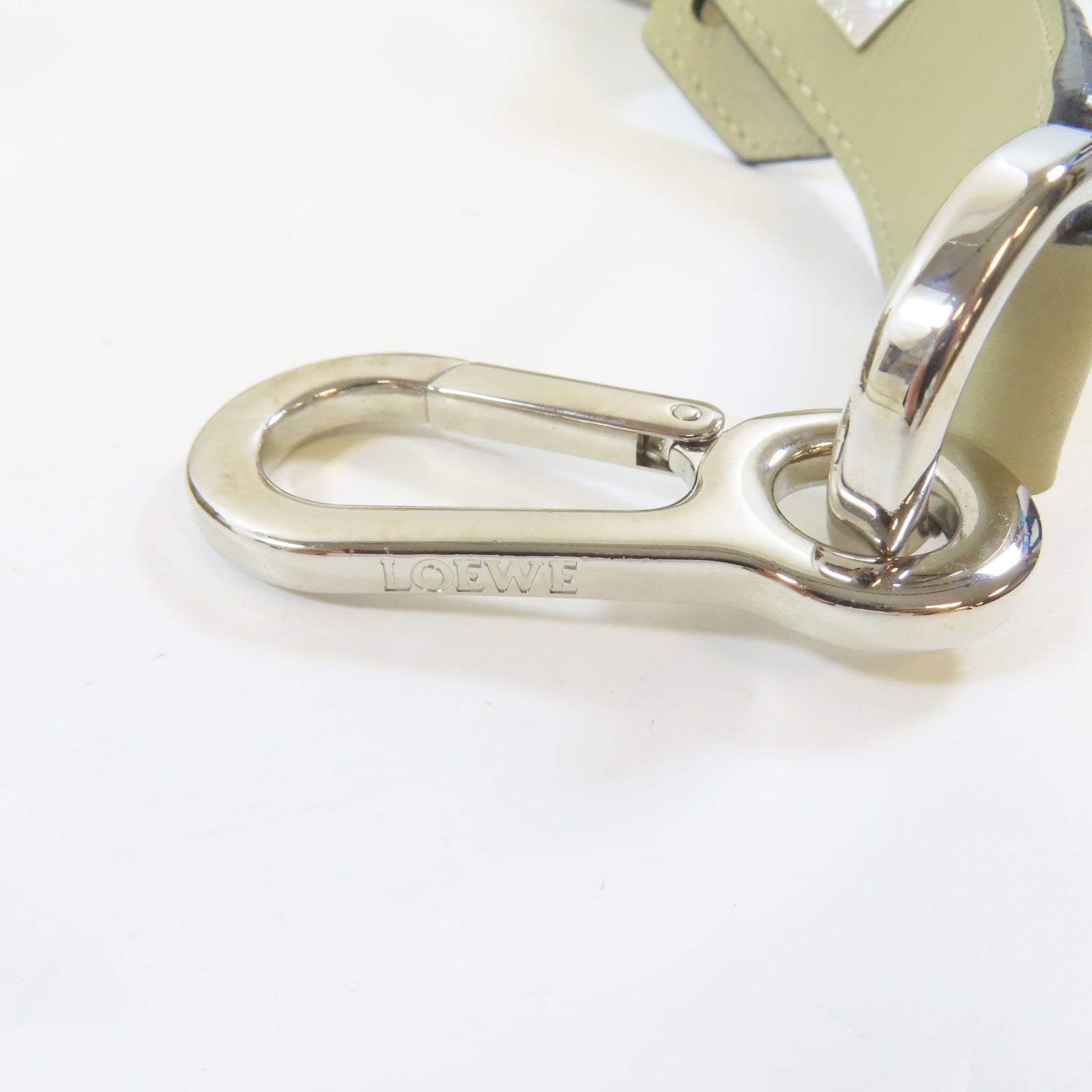 LOEWE 牛皮皮革Large Puzzle銀扣手挽肩背兩用袋淺褐色