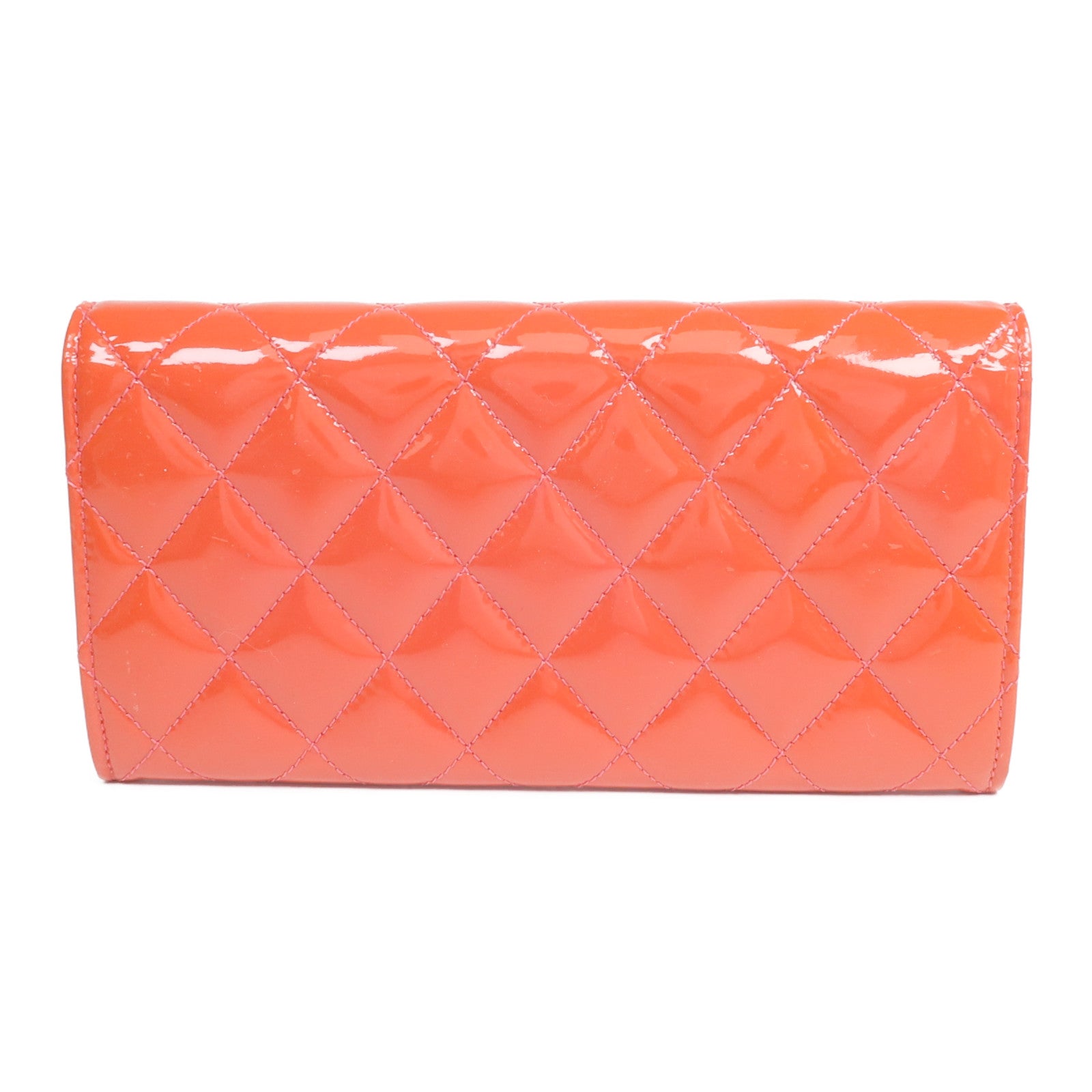 CHANEL 【激減優惠】漆皮皮革Long Wallet銀扣長錢包
