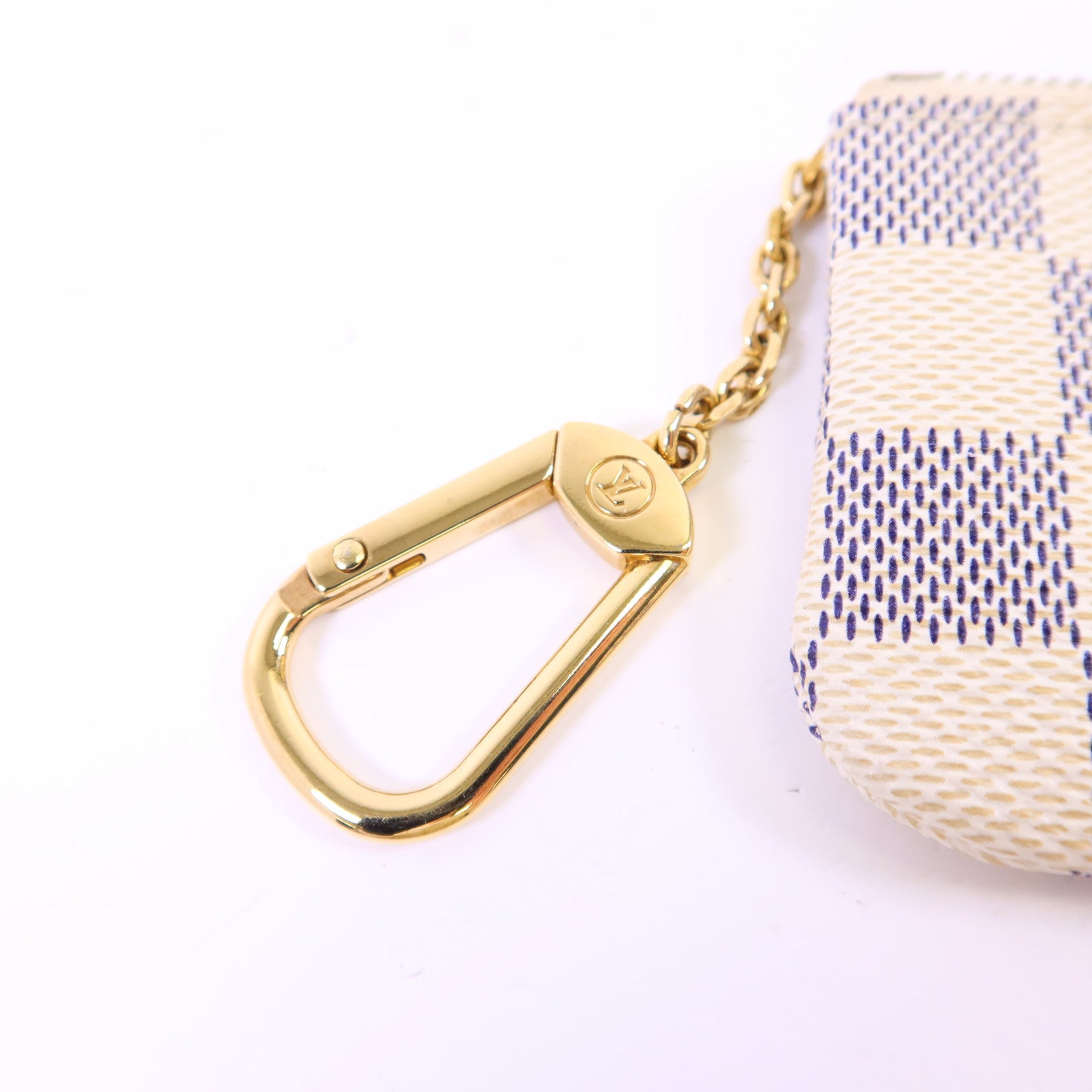 LOUIS VUITTON Damier Azur Pochette Cle金扣零錢包