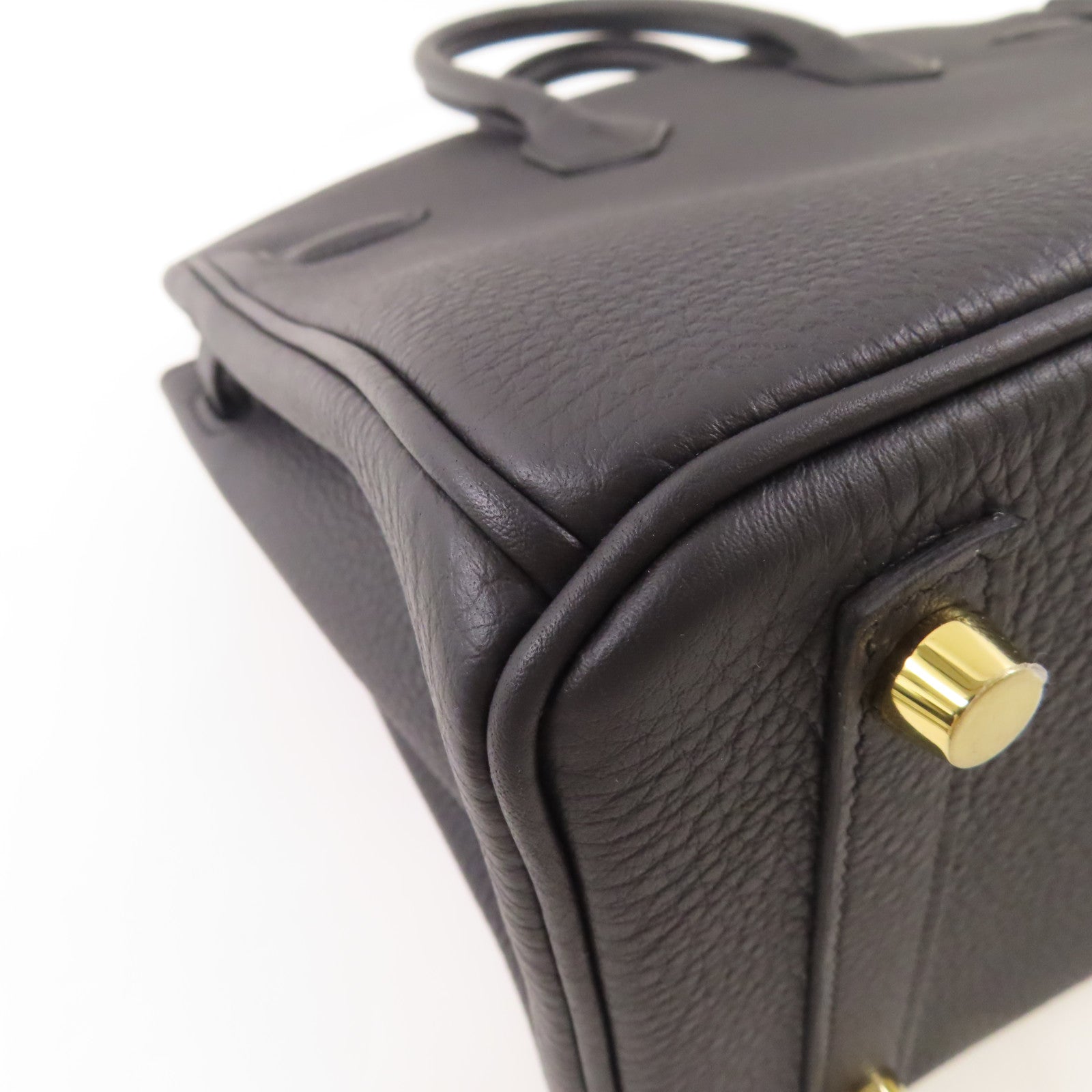 HERMES 【激減優惠】Togo皮革Birkin 25金扣手挽袋Noir