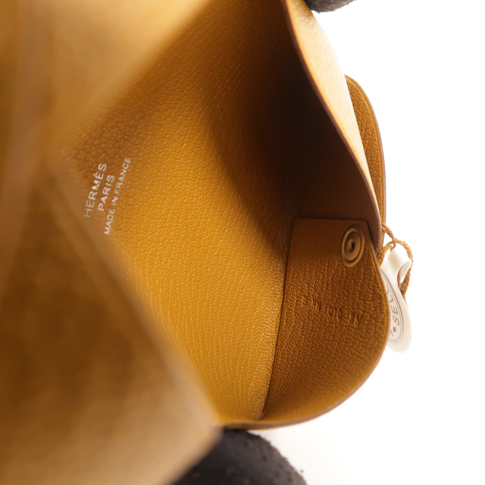 HERMES Chevre皮革Calvi Card Holder卡片套Sesame