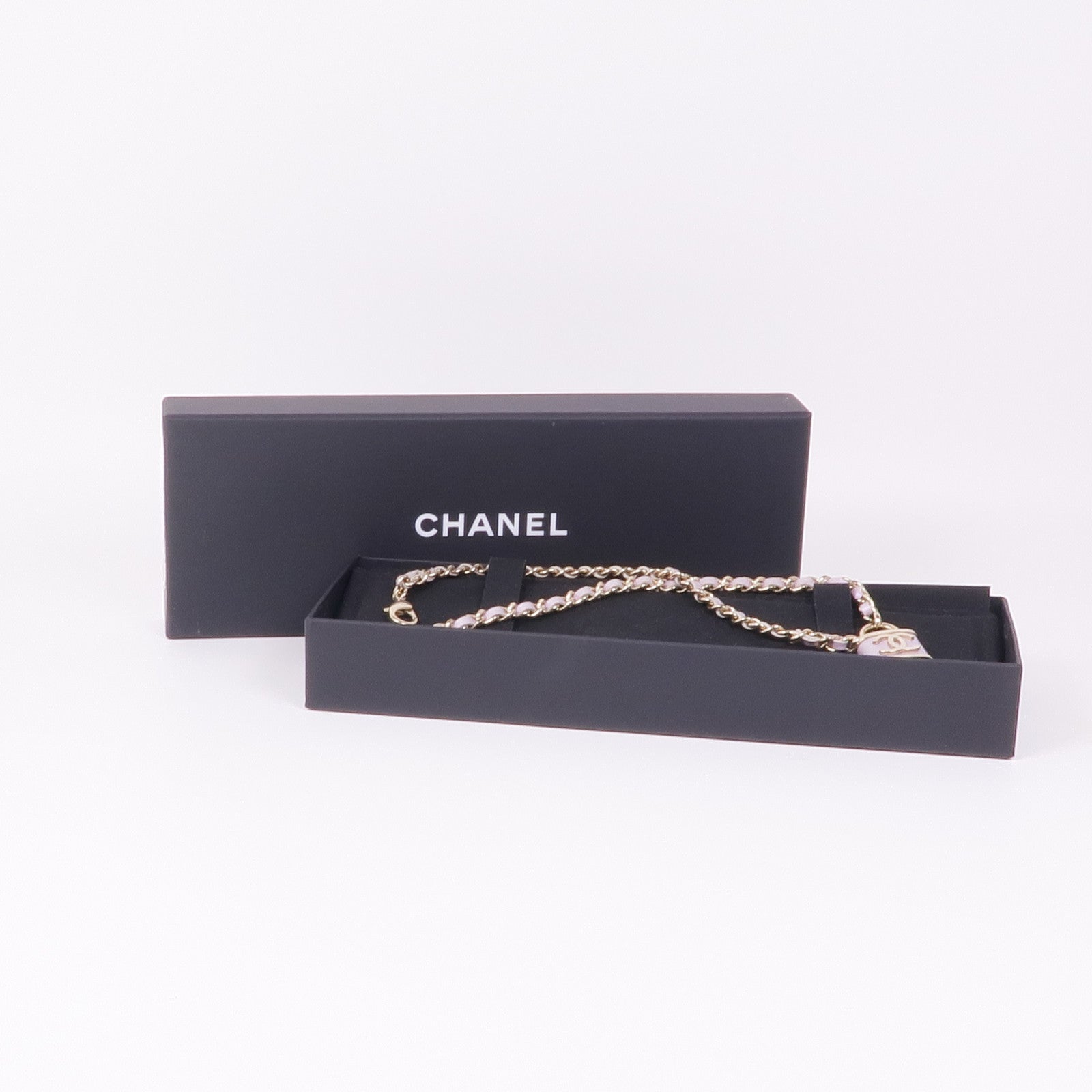 CHANEL 金屬/皮革Lock Necklace項鍊