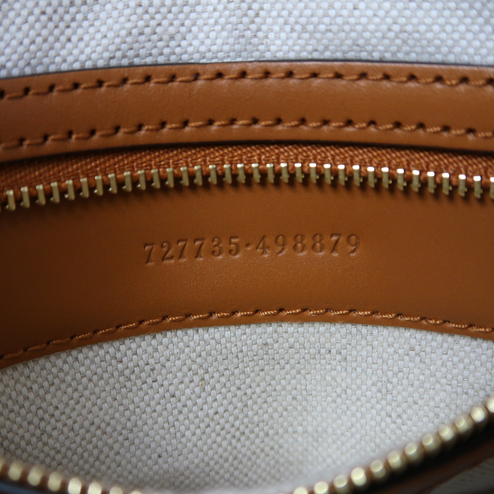 GUCCI 帆布Interlocking Tote金扣手挽肩背兩用袋白色/啡色