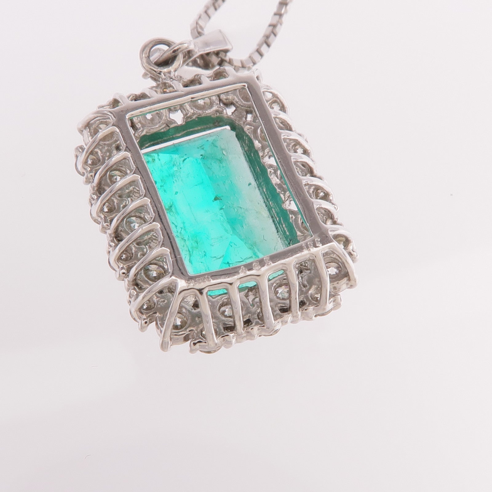 JEWELRY PT950/PT850鉑金Emerald Diamond Necklace綠寶石/鑽石項鍊