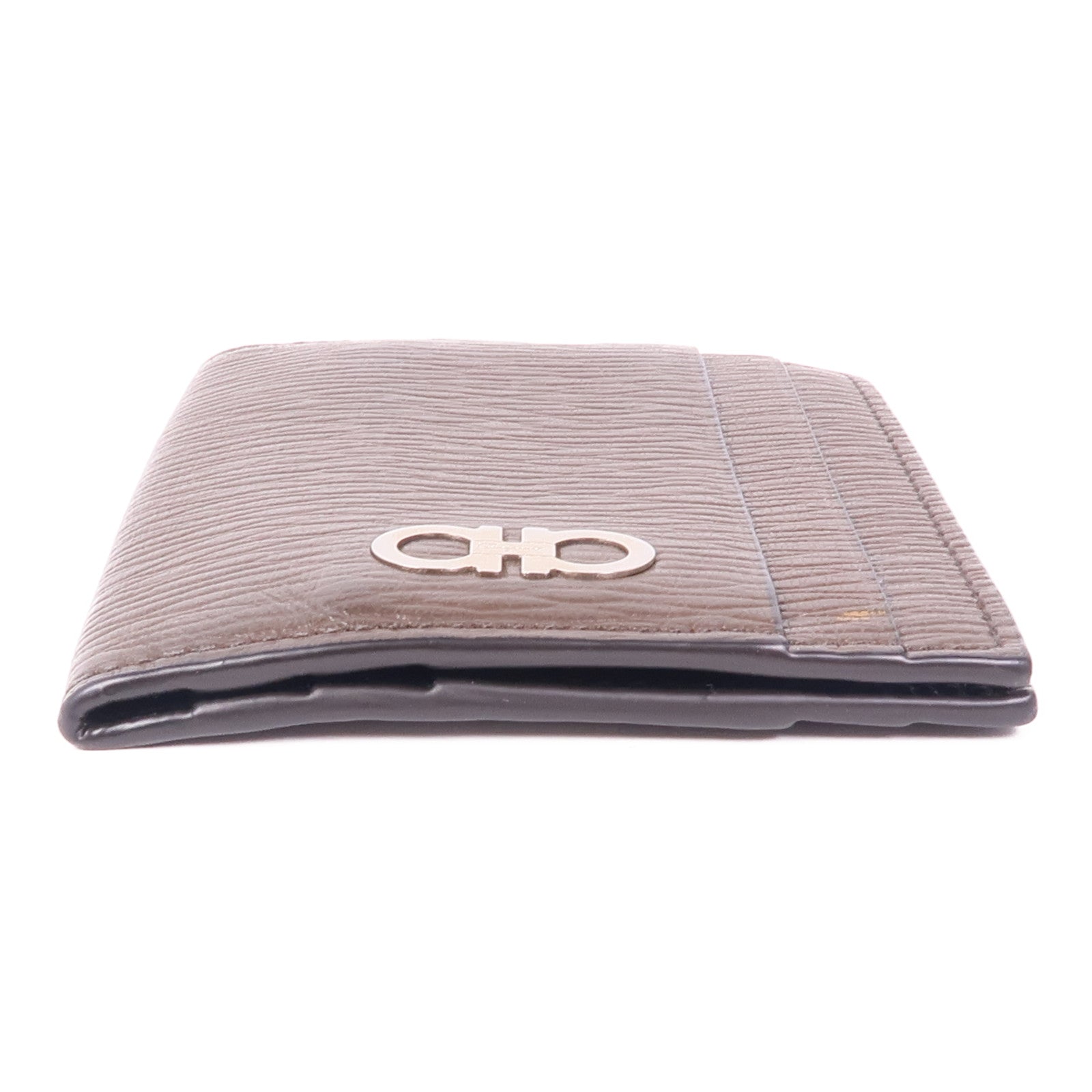 Salvatore Ferragamo 皮革Gancini Card Holder銀扣卡片套