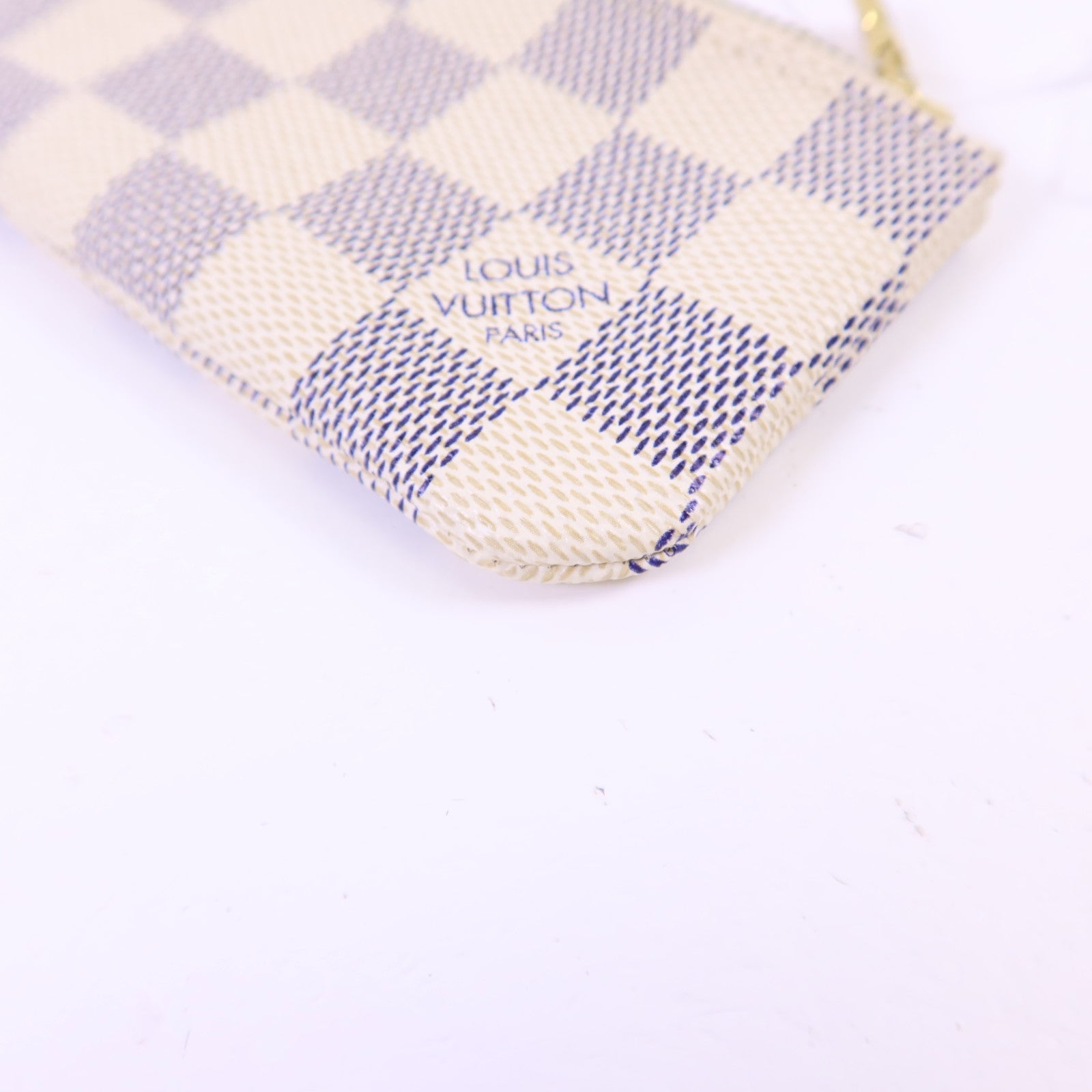 LOUIS VUITTON Damier Azur Pochette Cle金扣零錢包
