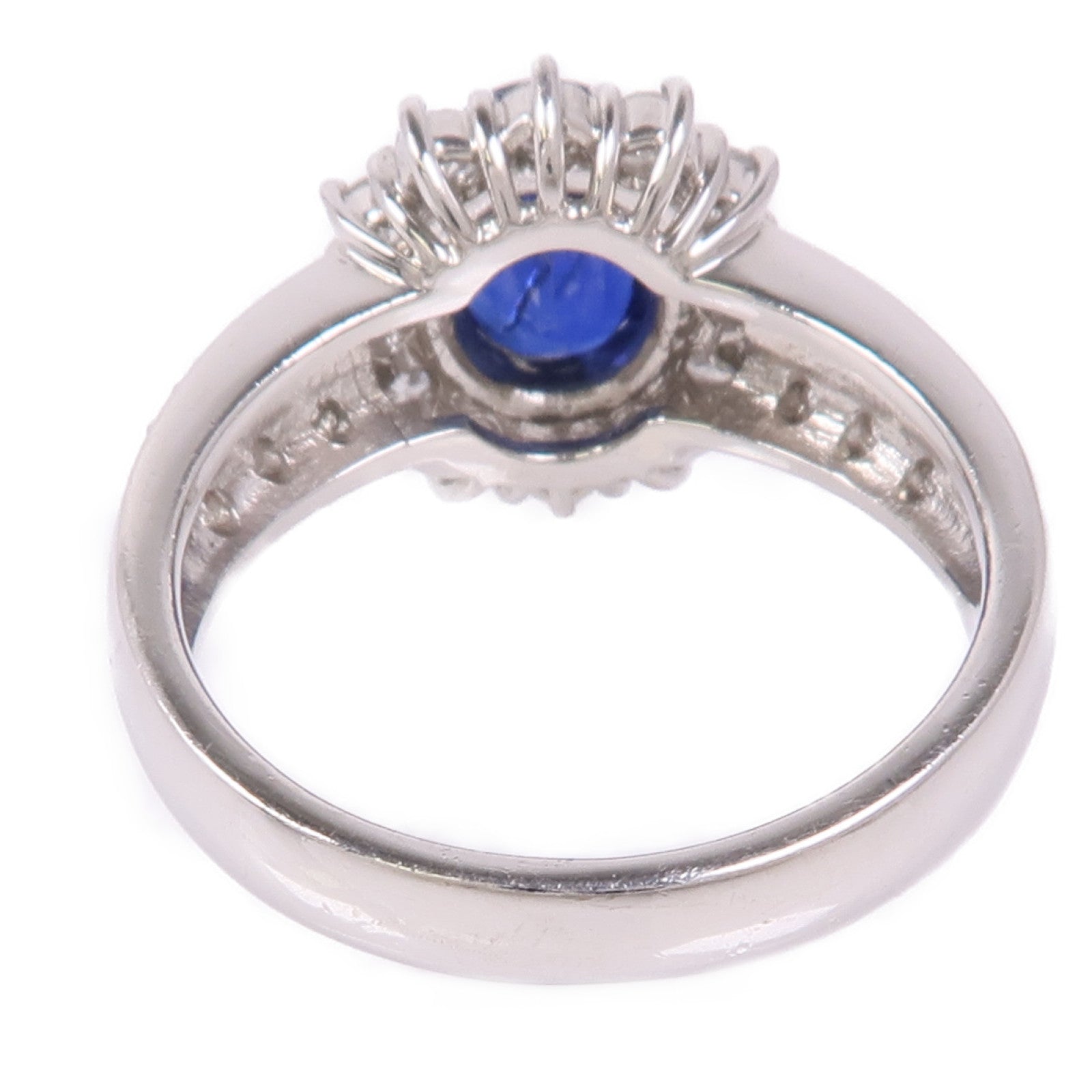 JEWELRY PT900鉑金Sapphire/Diamond Ring藍寶石/鑽石戒指US#6