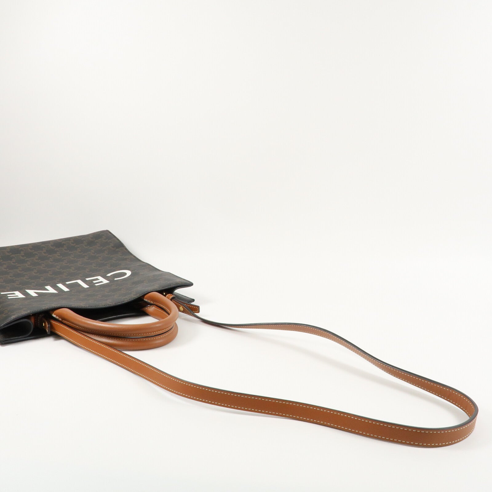 CELINE 塗層帆布Triomphe Cabas Vertical手挽肩背兩用袋