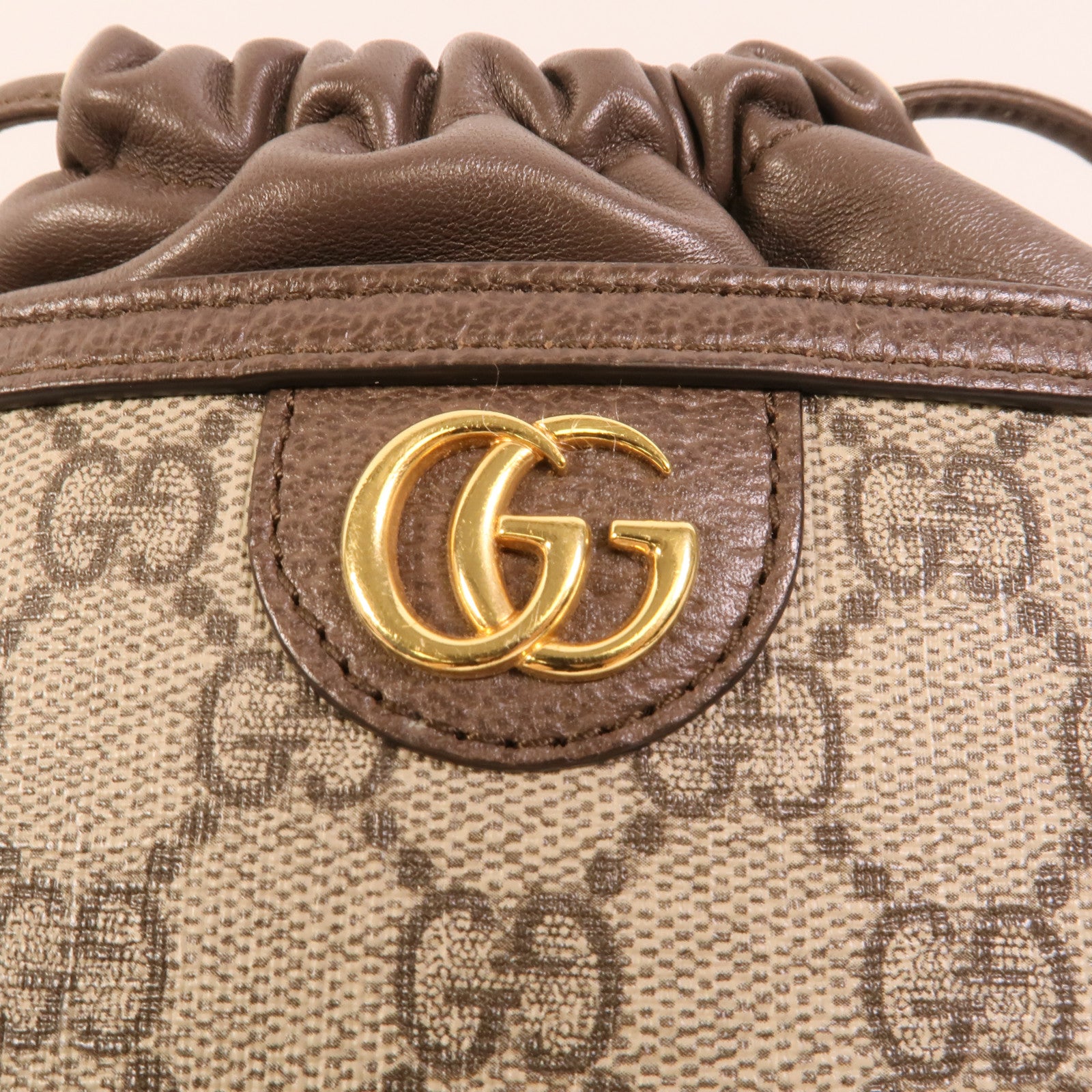 GUCCI 塗層帆布GG Superme Basket Mini手挽肩背兩用袋