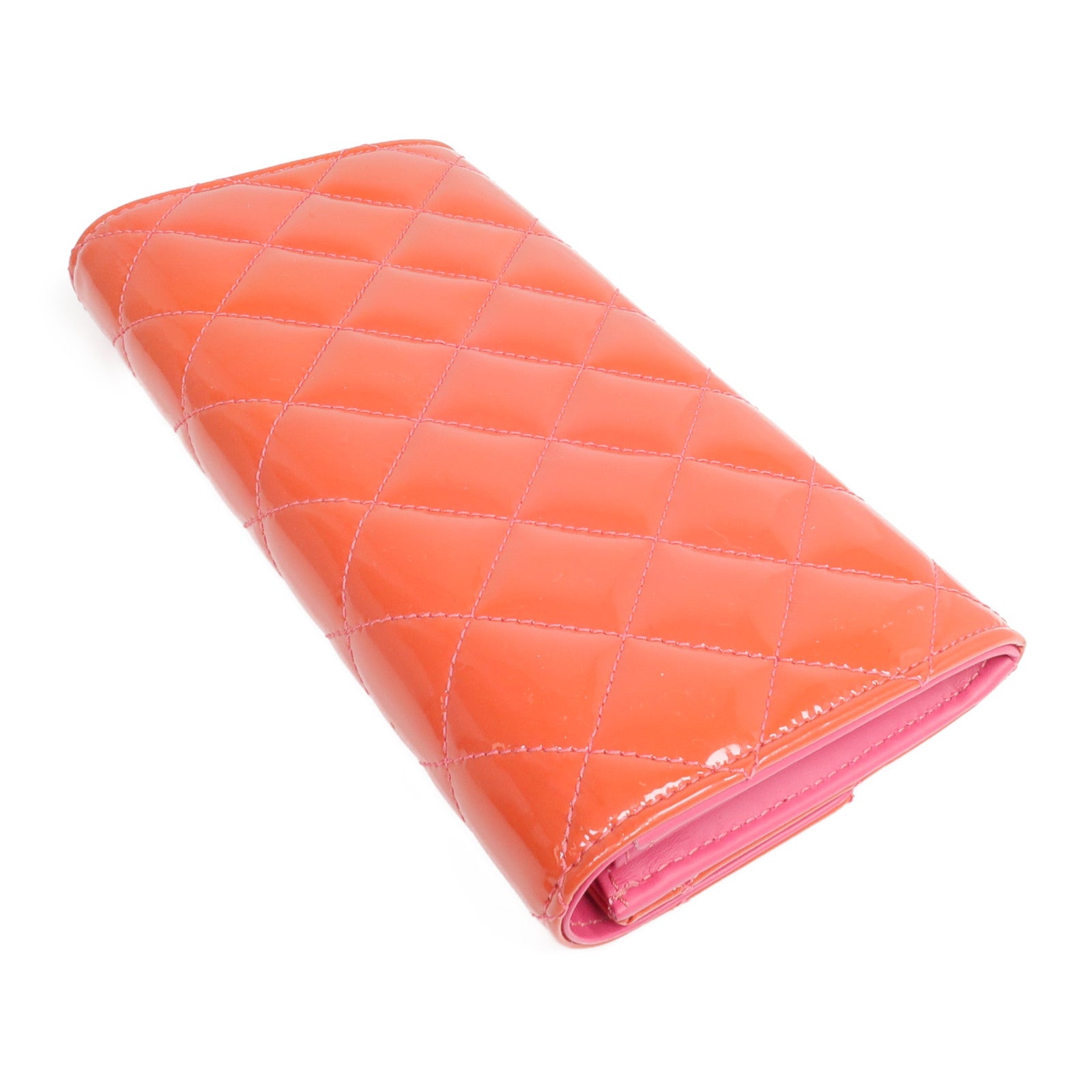 CHANEL 【激減優惠】漆皮皮革Long Wallet銀扣長錢包