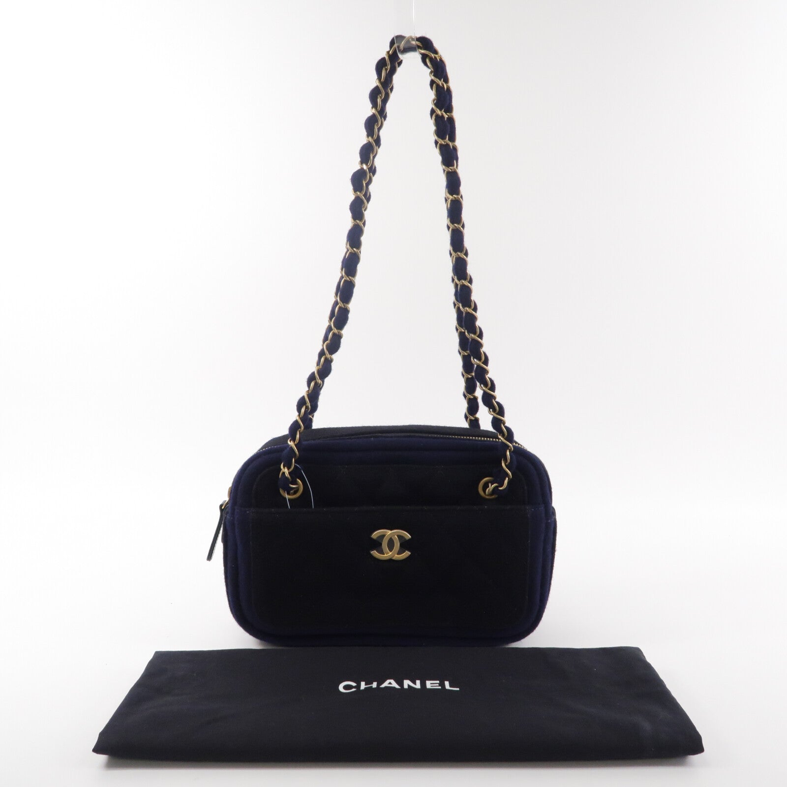 CHANEL 羊毛Camera Bag鏈帶肩背袋