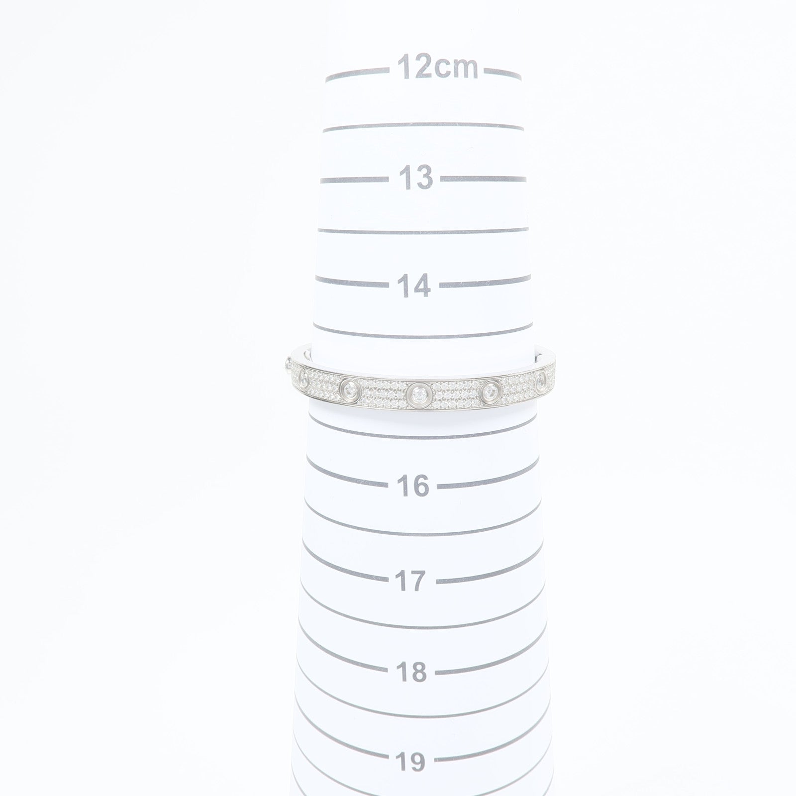 CARTIER 18K白金Love Bracelets Full Diamond鑽石手鐲Cartier#16