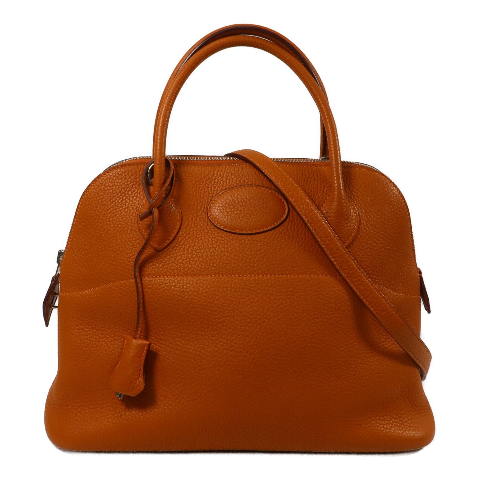 HERMES Clemence皮革Bolide 31手挽肩背兩用袋Orange