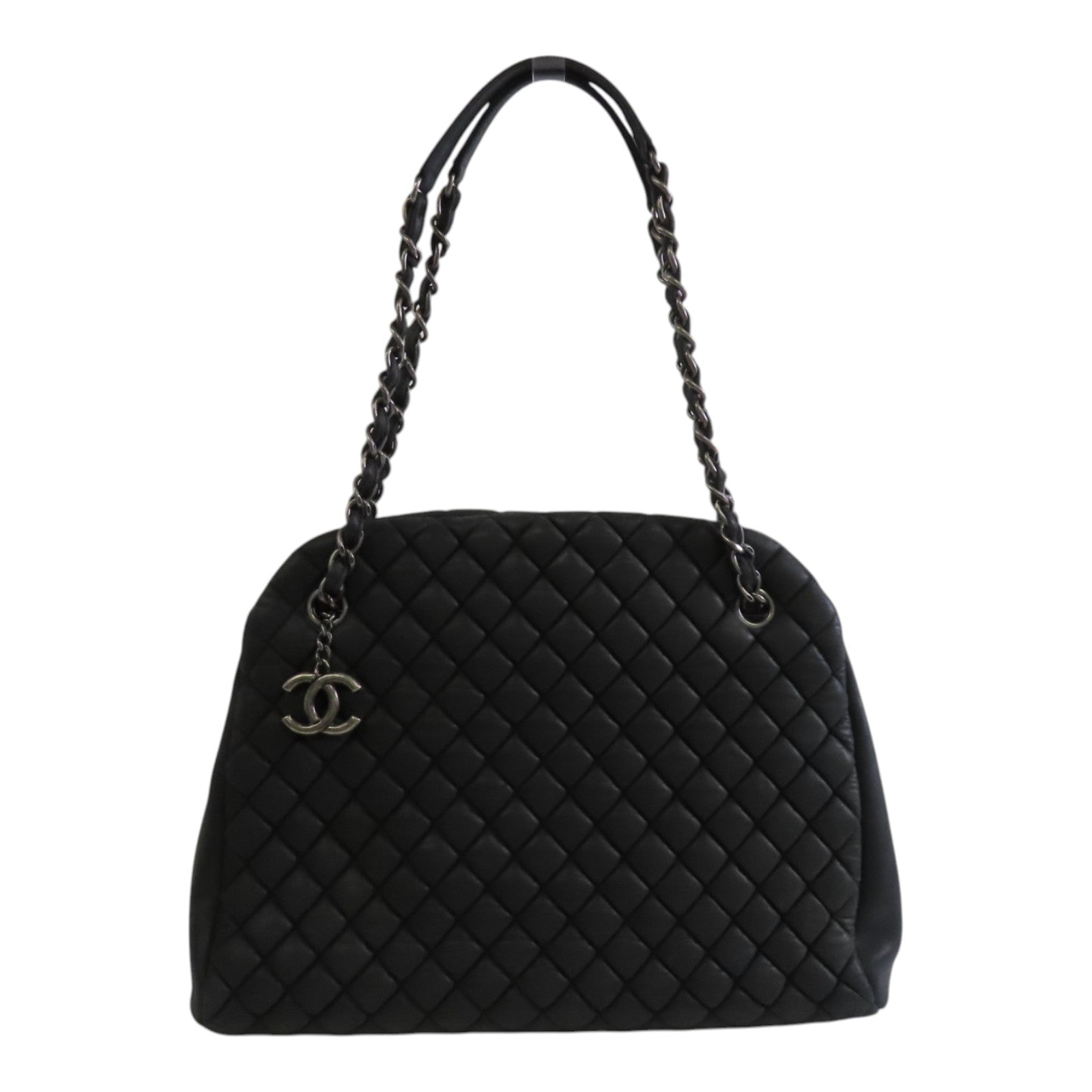 CHANEL 牛皮皮革Shoulder Bag銀扣鏈帶肩背袋