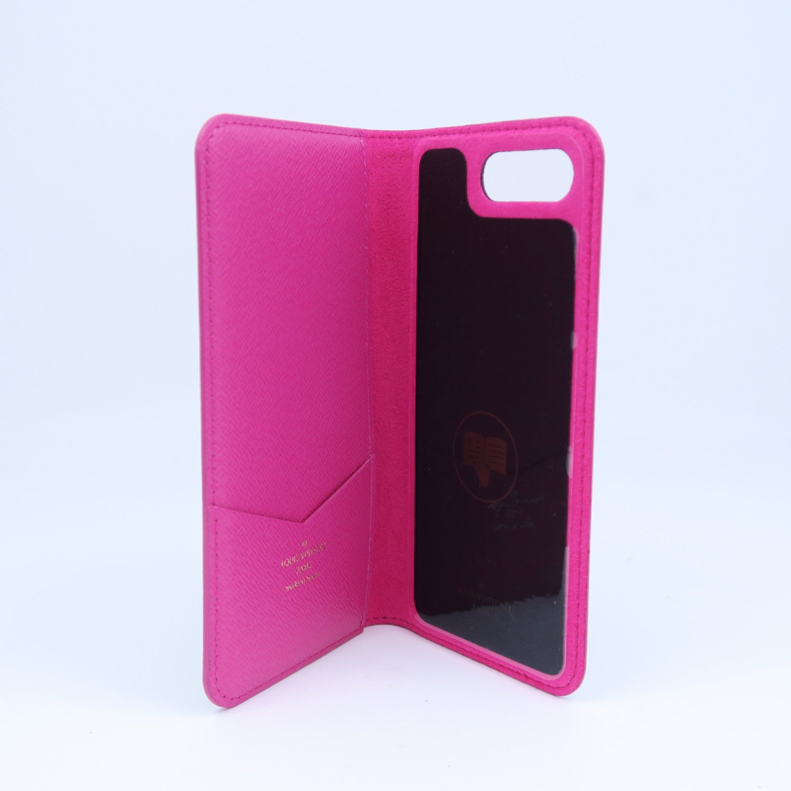 LOUIS VUITTON 【清倉大減價】Monogram iPhone 8 Plus Folio Case手機殼啡色/粉紅色