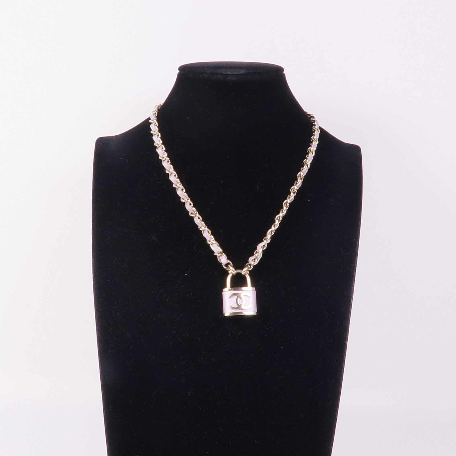 CHANEL 金屬/皮革Lock Necklace項鍊