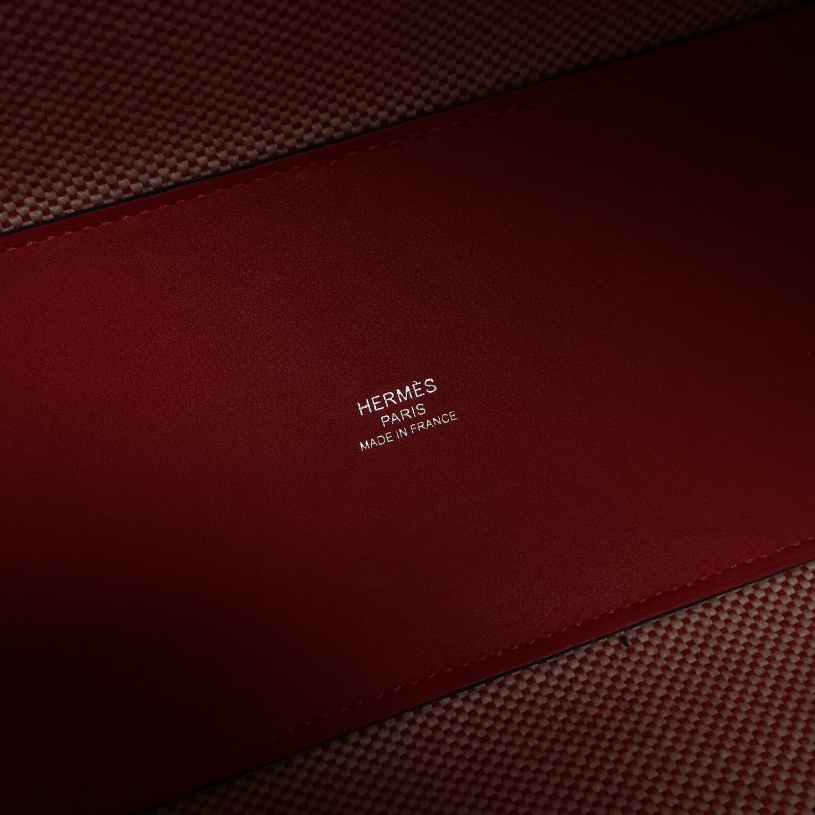 HERMES 帆布Cabas H En Biais 27手挽肩背兩用袋Framboise