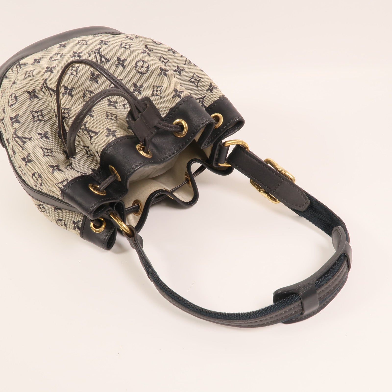 LOUIS VUITTON Monogram Mini/皮革Noelie金扣手挽袋