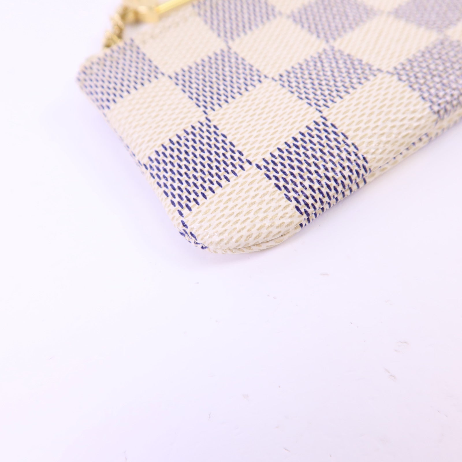 LOUIS VUITTON Damier Azur Pochette Cle金扣零錢包