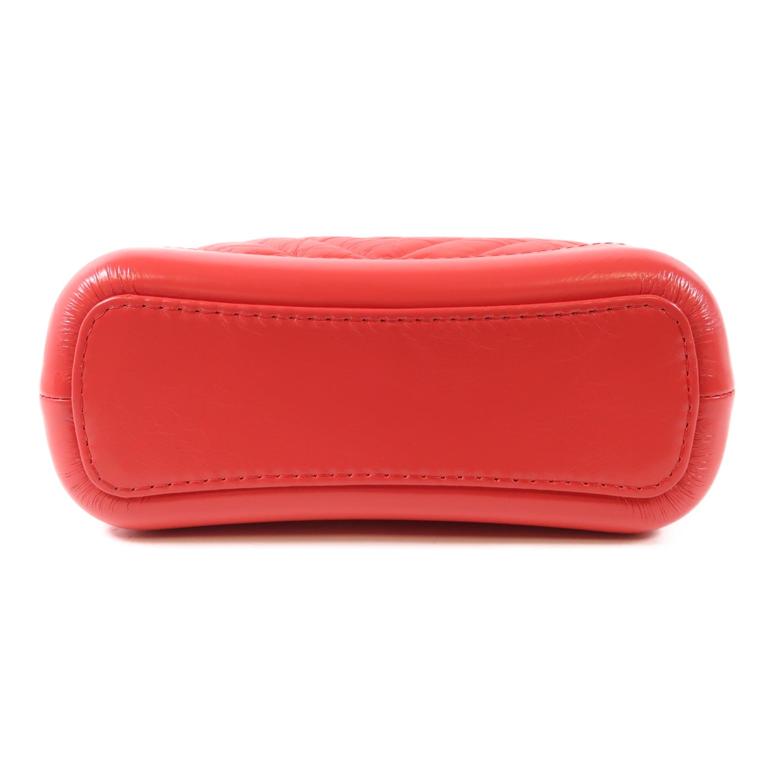 CHANEL CC Gabrielle Small Chain Shoulder Bag Calfskin Leather Red
