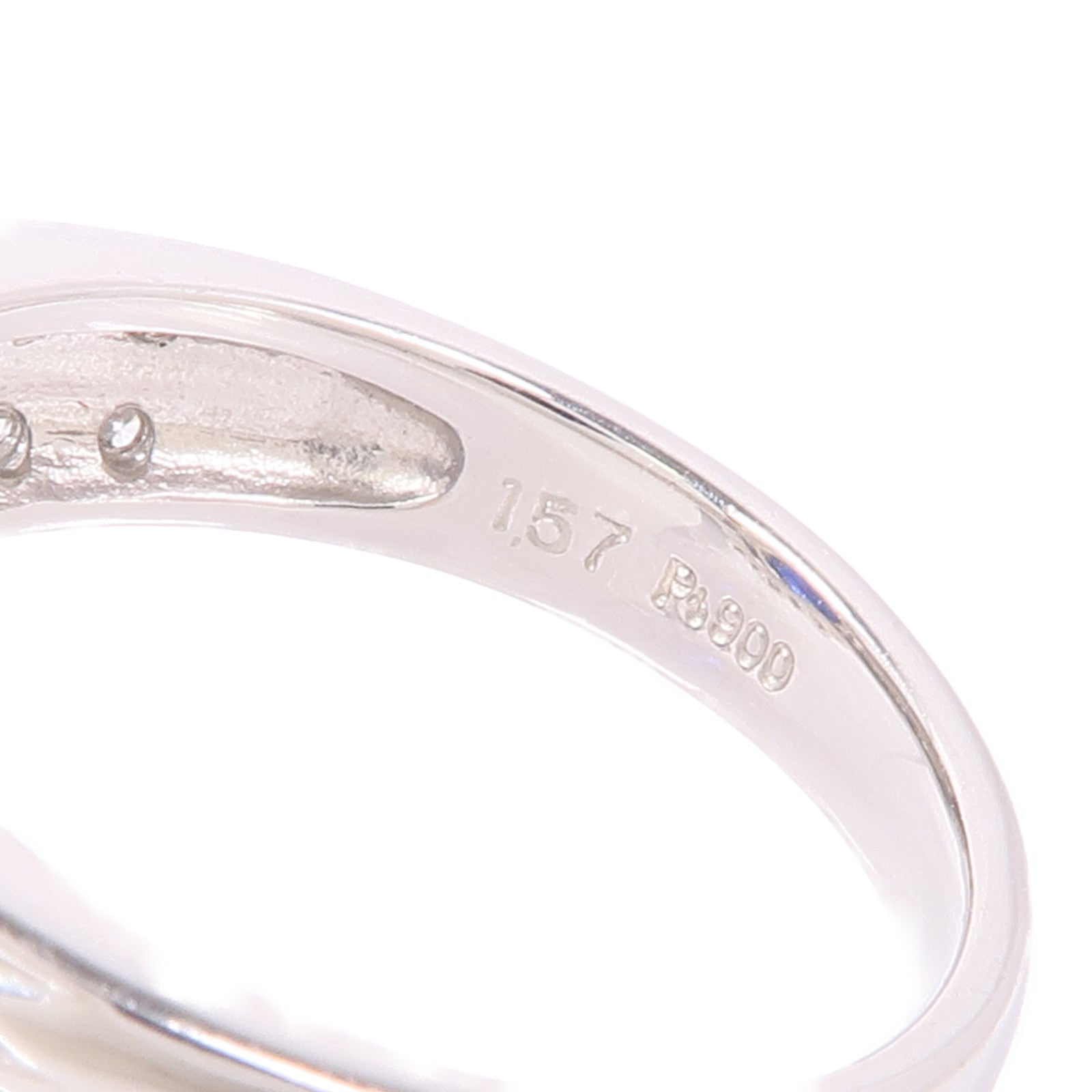 JEWELRY PT900鉑金Sapphire/Diamond Ring藍寶石/鑽石戒指US#6