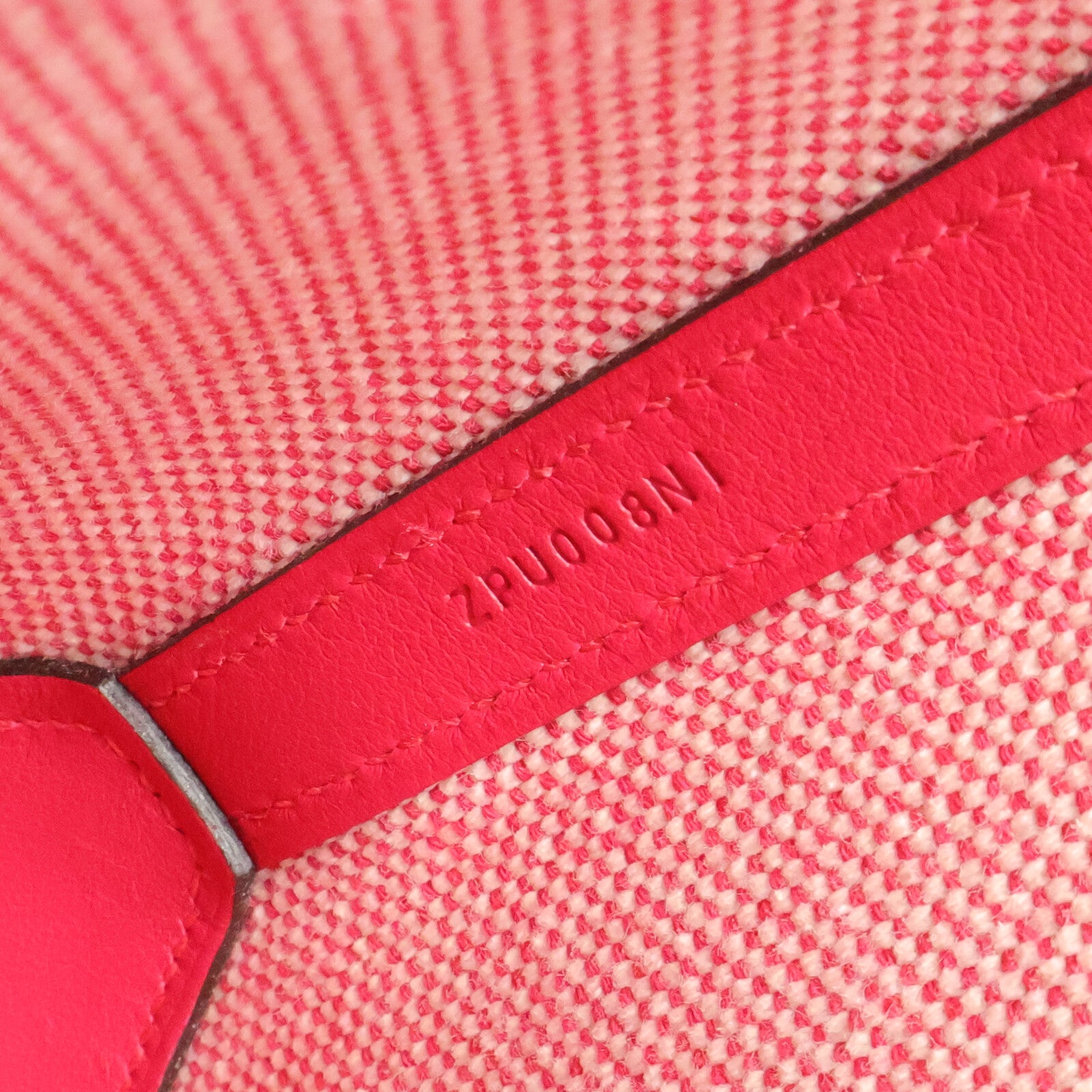 HERMES 帆布Cabas H En Biais 27手挽肩背兩用袋Framboise