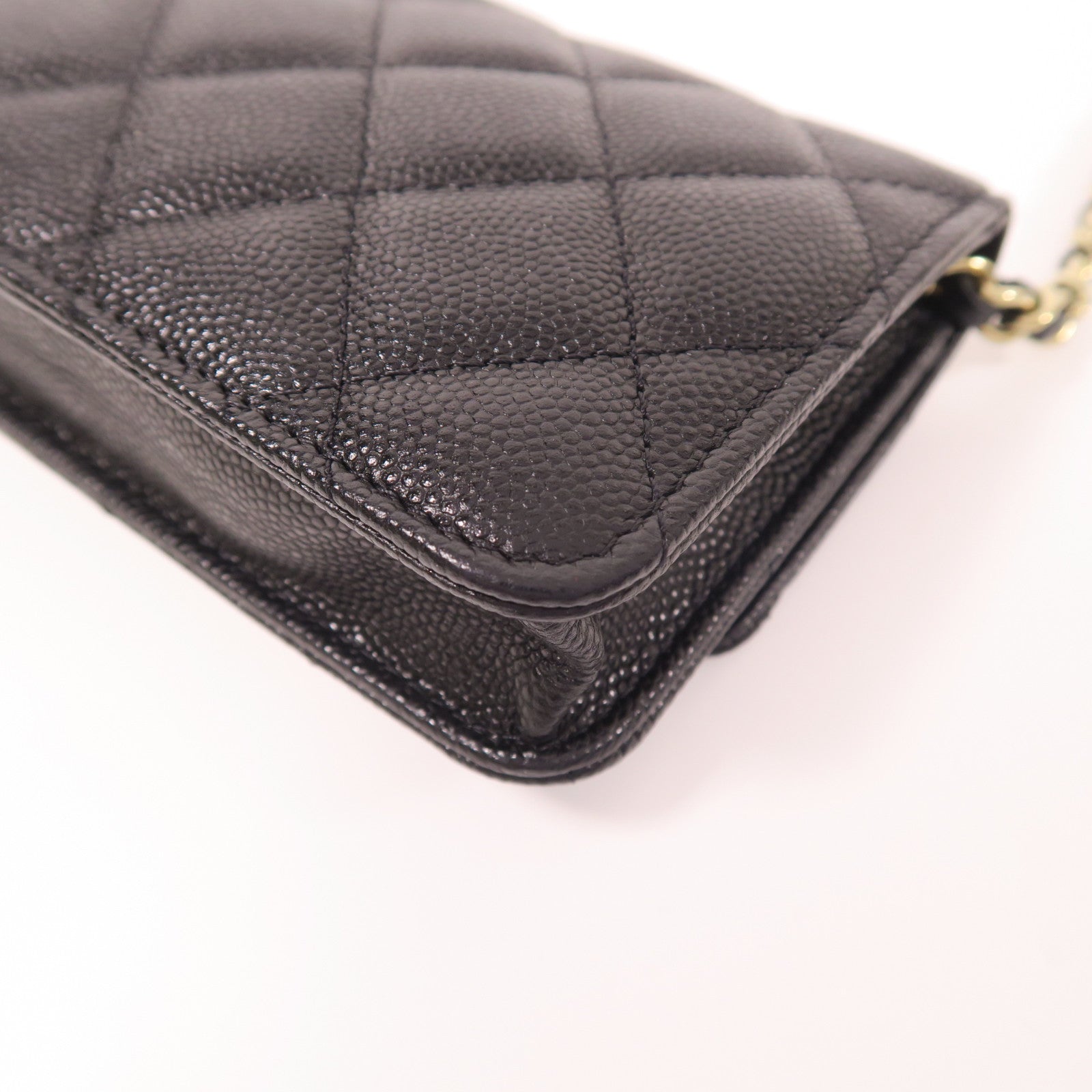CHANEL 牛皮皮革Chain Shoulder金扣鏈帶肩背袋