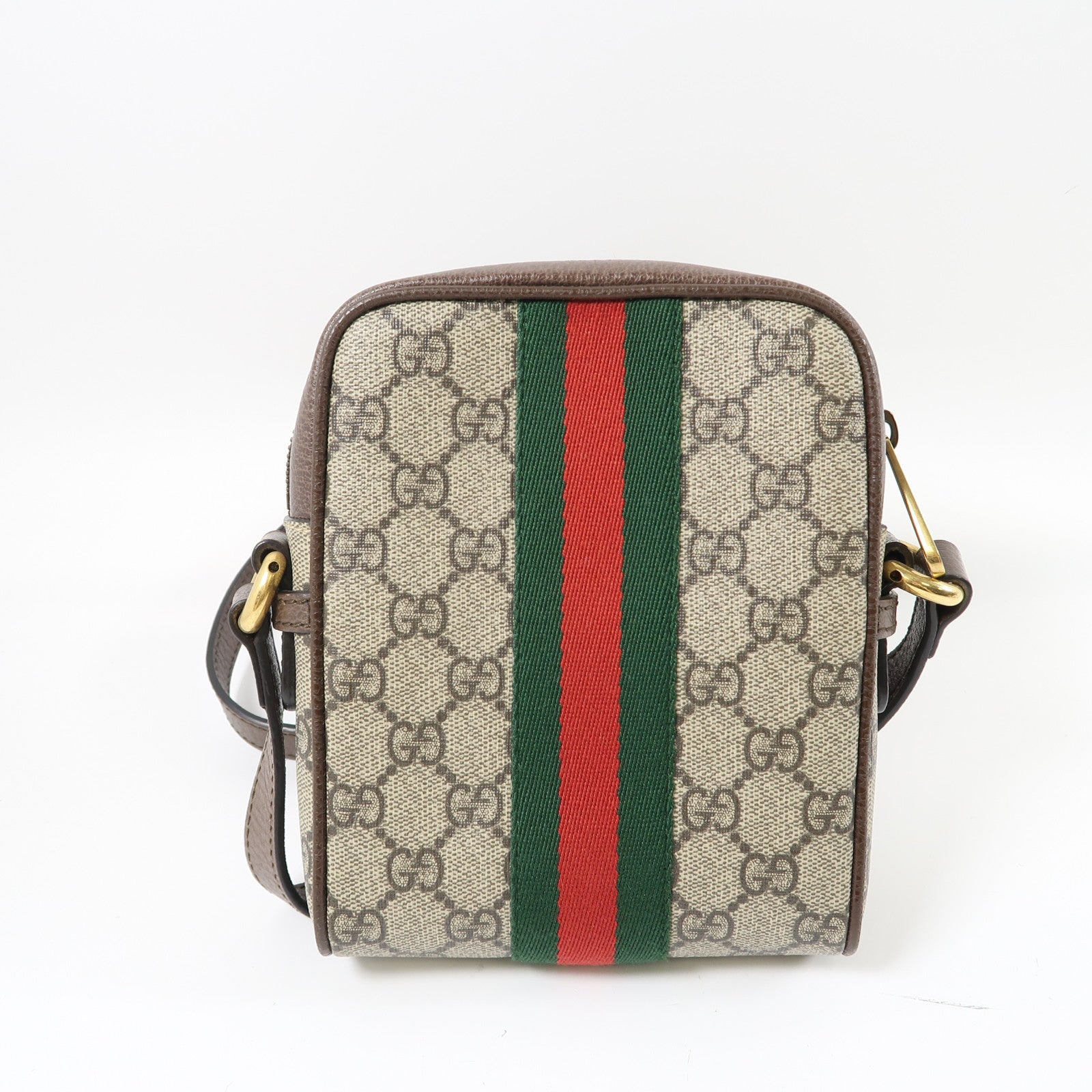 GUCCI 塗層帆布Ophidia金扣肩背袋啡色