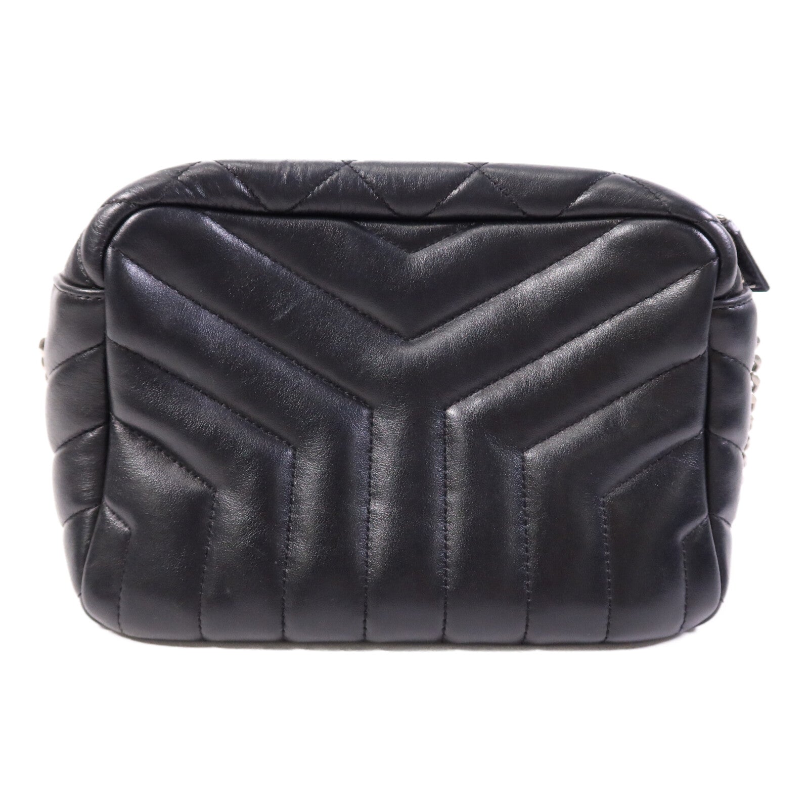 SAINT LAURENT 牛皮皮革Loulou銀扣鏈帶肩背袋