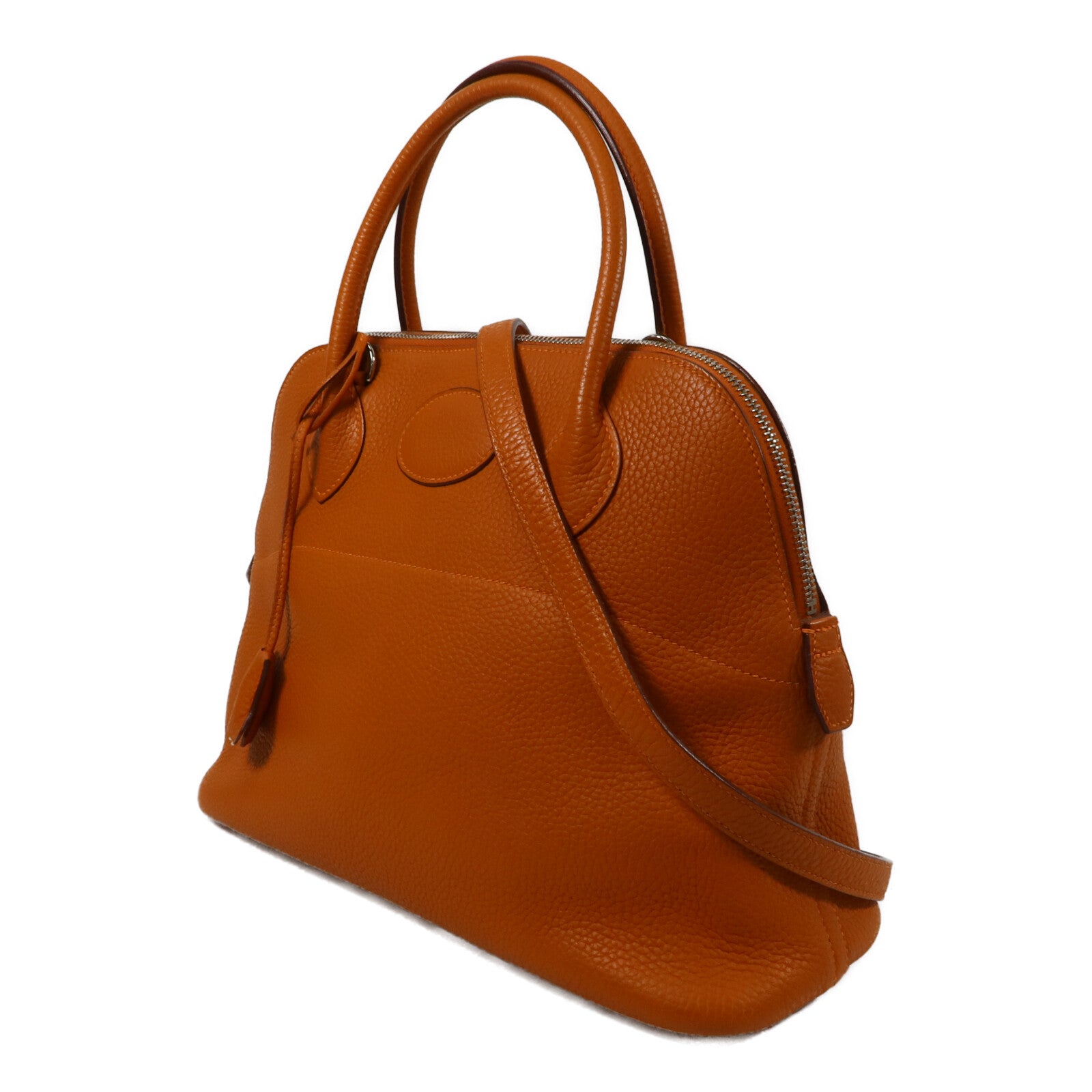 HERMES Clemence皮革Bolide 31手挽肩背兩用袋Orange