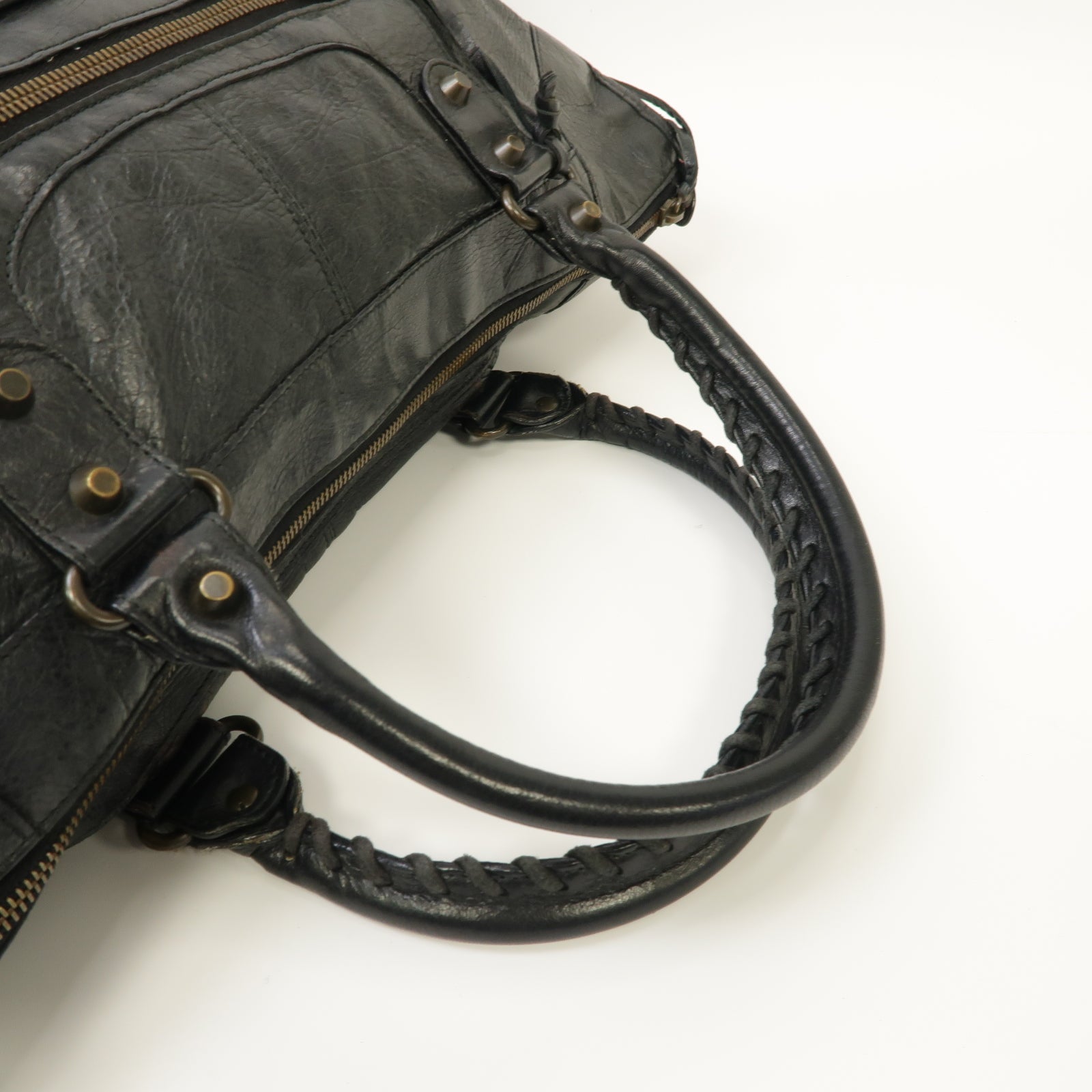 BALENCIAGA 【激減優惠】牛皮皮革The Work金扣肩背袋黒色