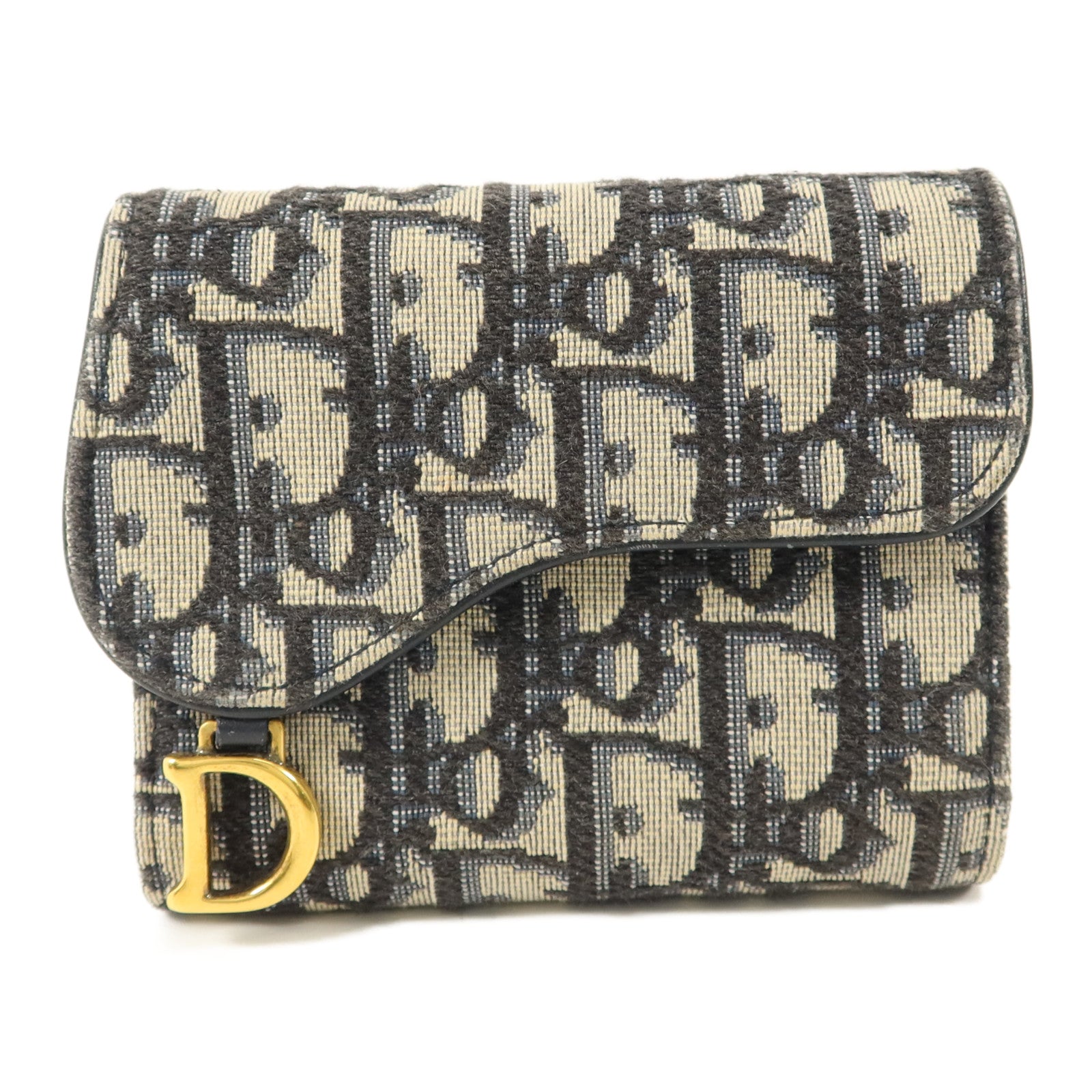 Dior 帆布/牛皮皮革Saddle Lotus Wallet錢包