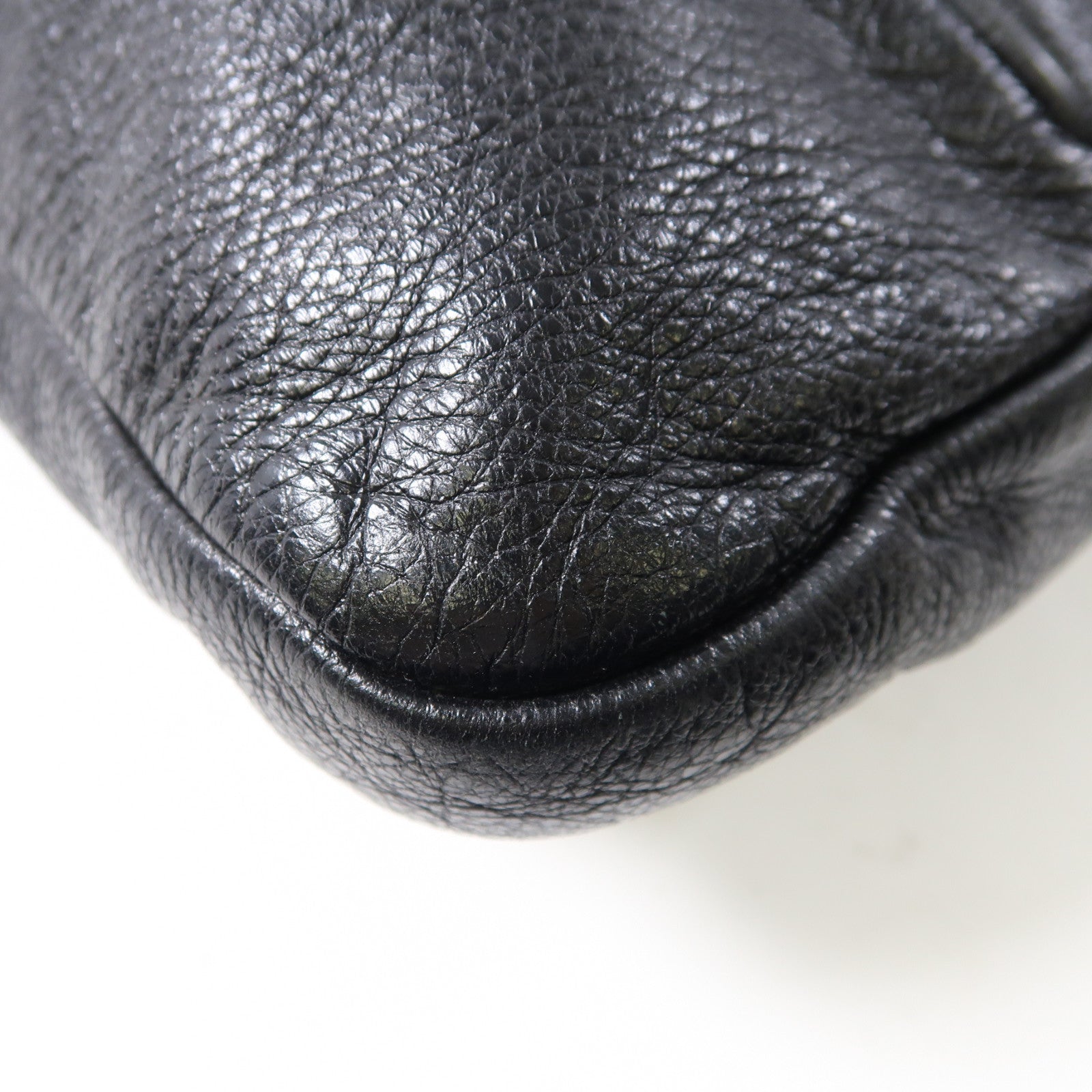 GUCCI 牛皮皮革Messenger Bag銀扣肩背袋黑色