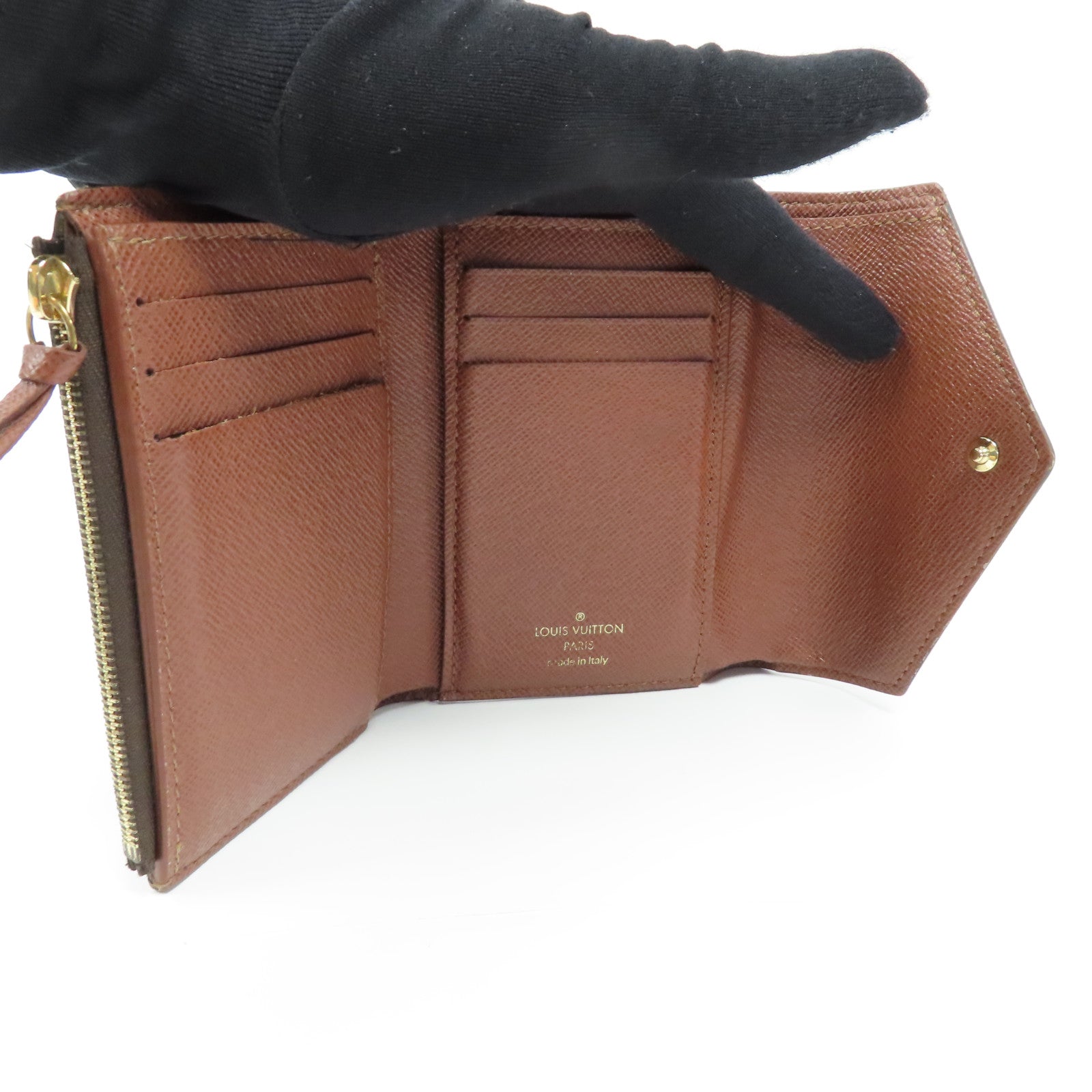 LOUIS VUITTON Monogram Victorine Wallet金扣啪鈕錢包啡色