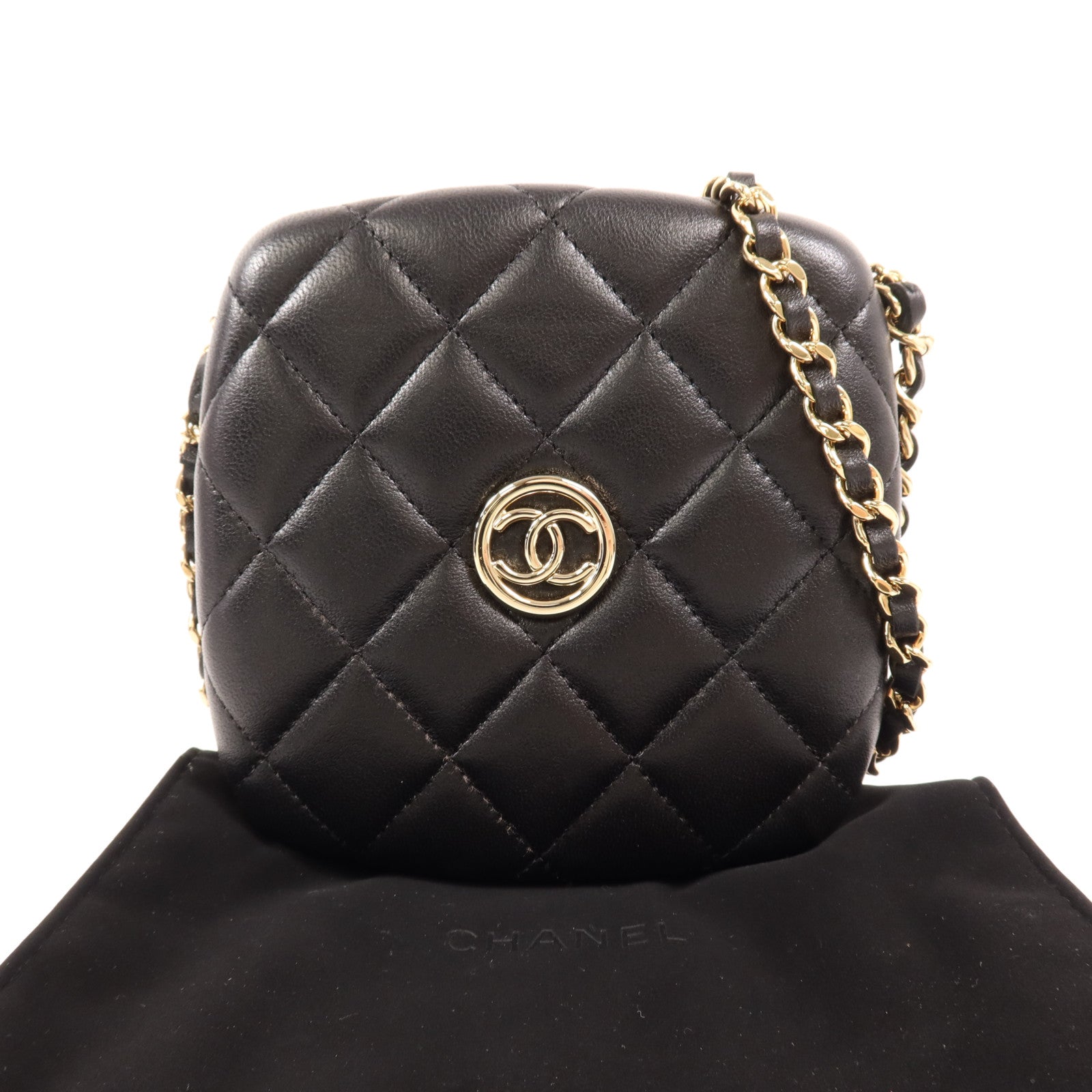 CHANEL 【激減優惠】羊皮皮革Chain Shoulder金扣鏈帶肩背袋