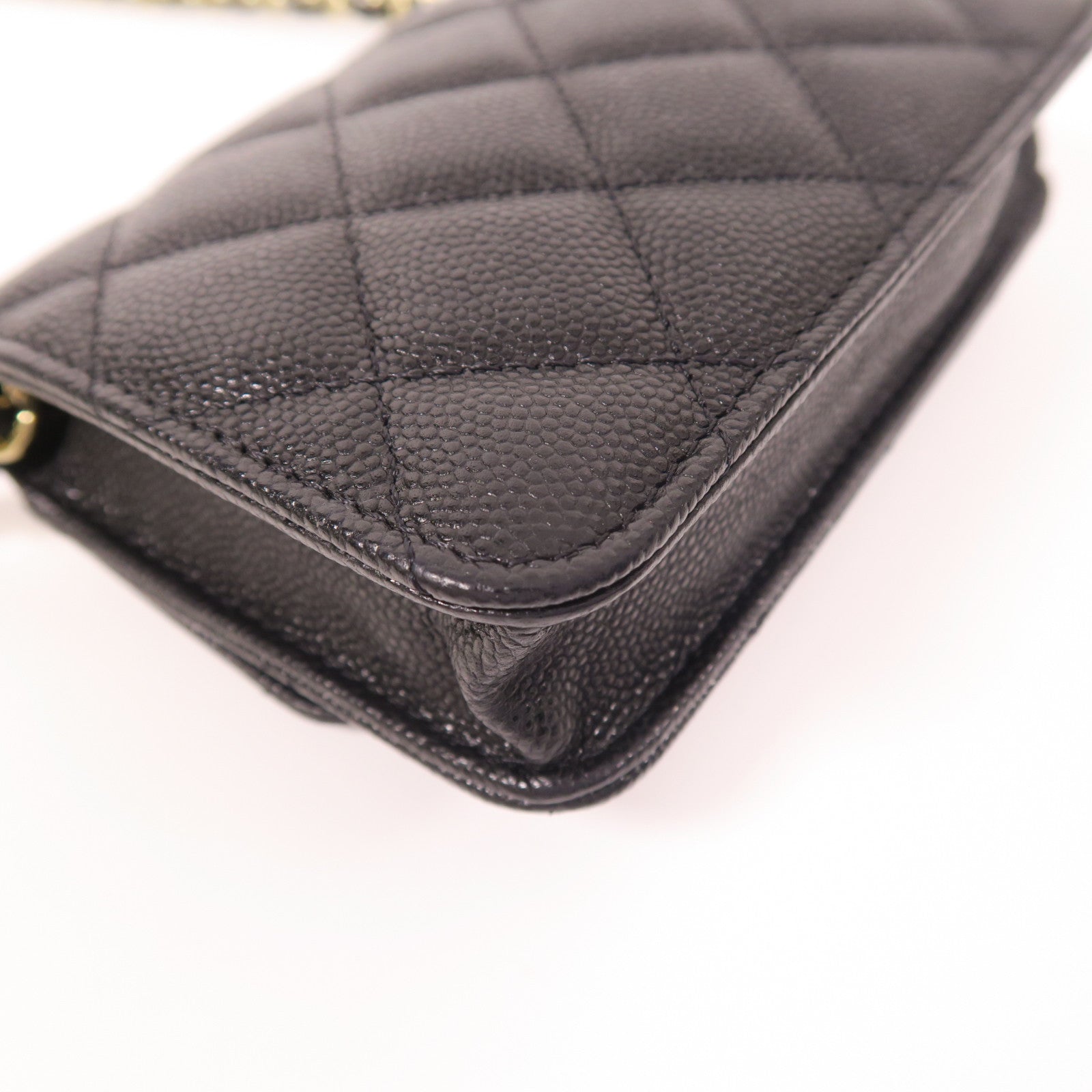 CHANEL 牛皮皮革Chain Shoulder金扣鏈帶肩背袋