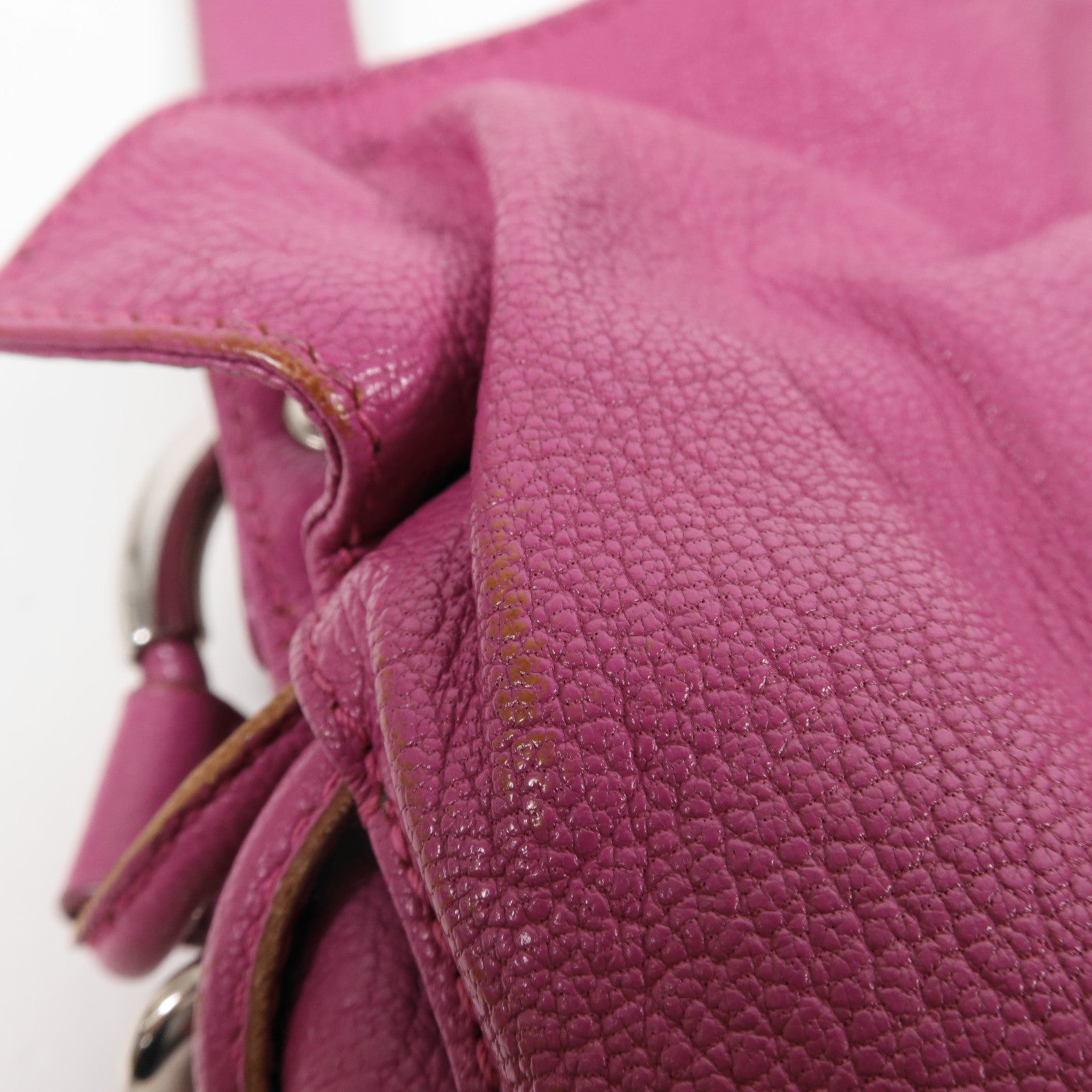 LOEWE 牛皮皮革Shoulder Bag銀扣肩背袋