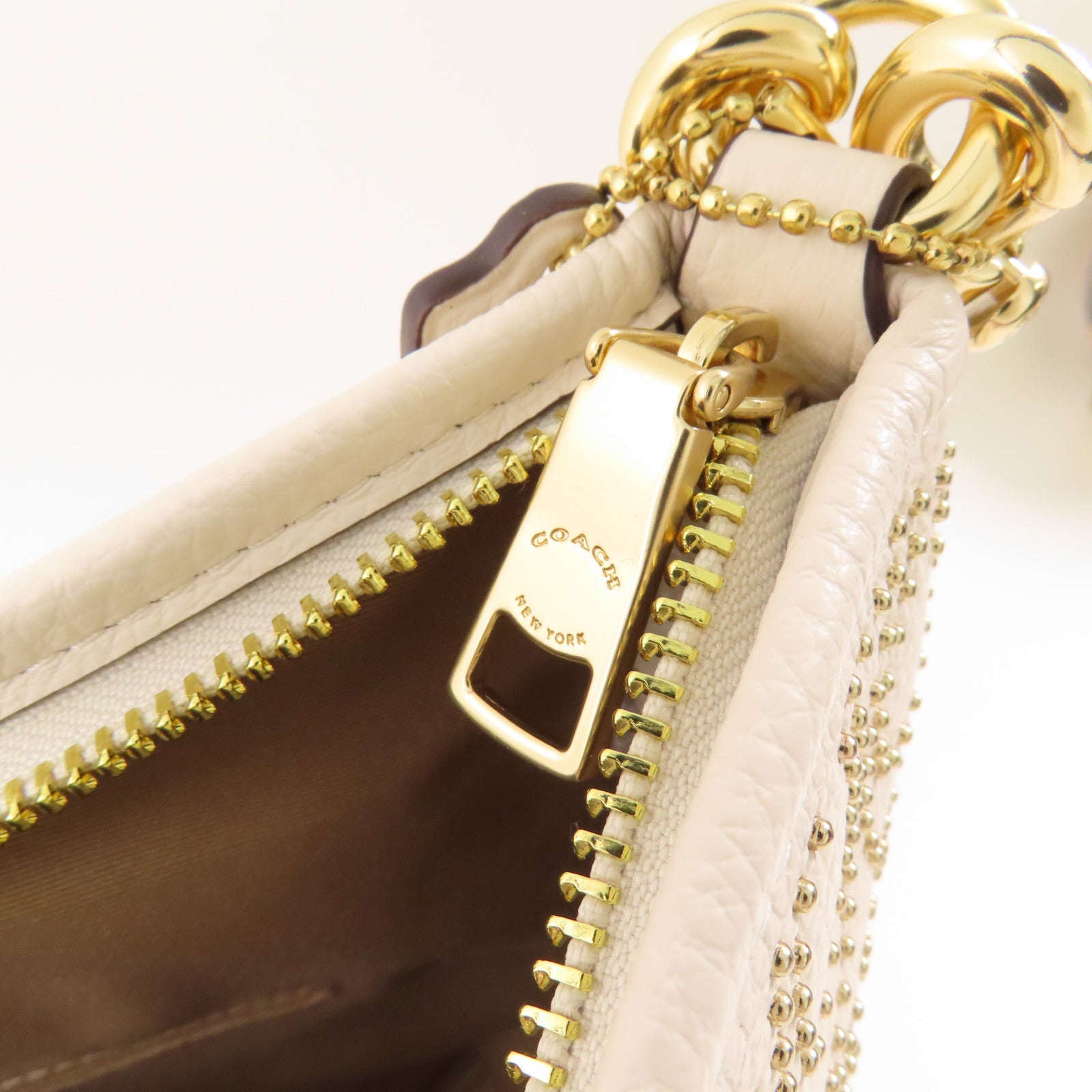 COACH 牛皮皮革2 Way Shoulder金扣手挽肩背兩用袋