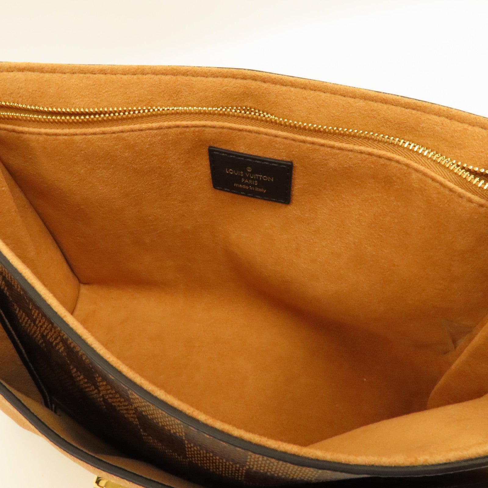 LOUIS VUITTON Damier Vavin PM金扣鏈帶肩背袋啡色
