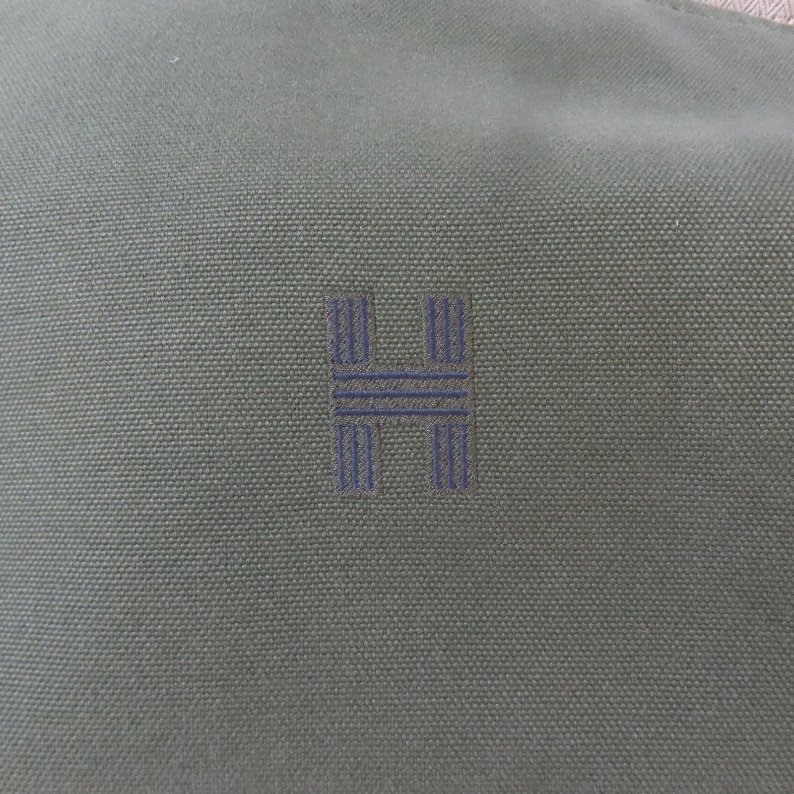 HERMES 帆布Bride-A-Brac Case銀扣手挽袋綠色
