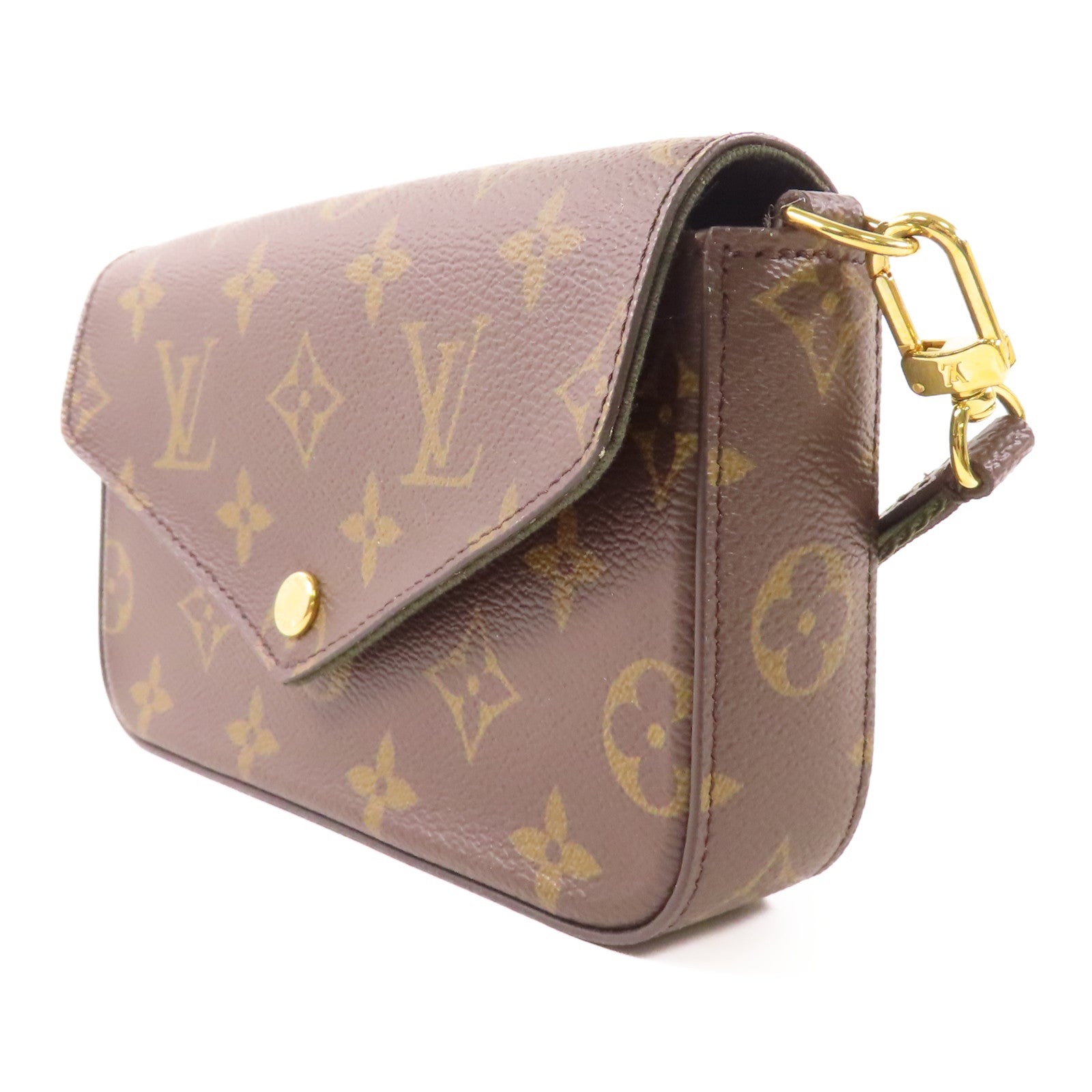 LOUIS VUITTON LV GHW Felicie Strap & Go Shoulder Bag M80091 Monogram Brown/Green