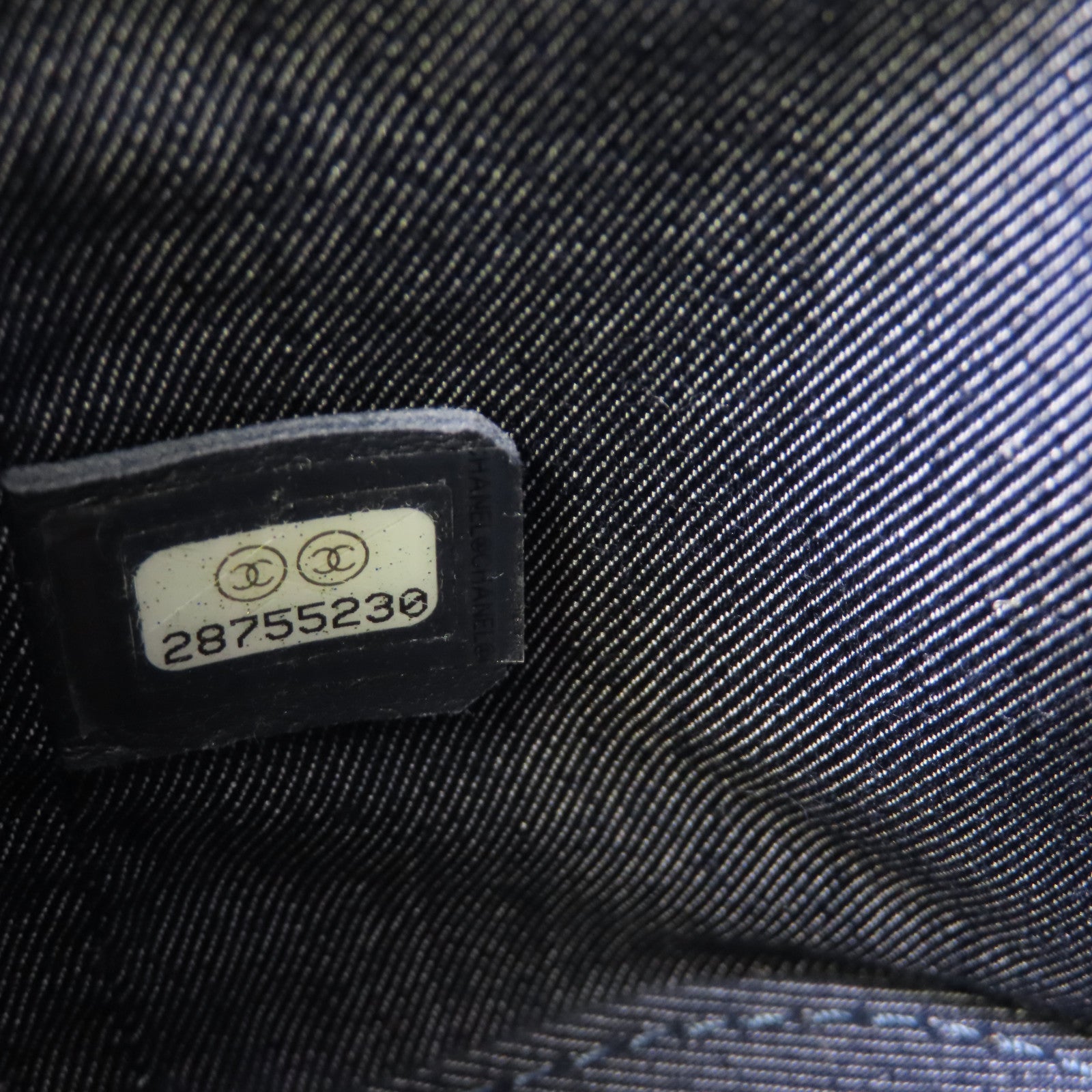 CHANEL 【激減優惠】羊皮皮革Vanity Case Chain Shoulder Bag鏈帶肩背袋深藍色