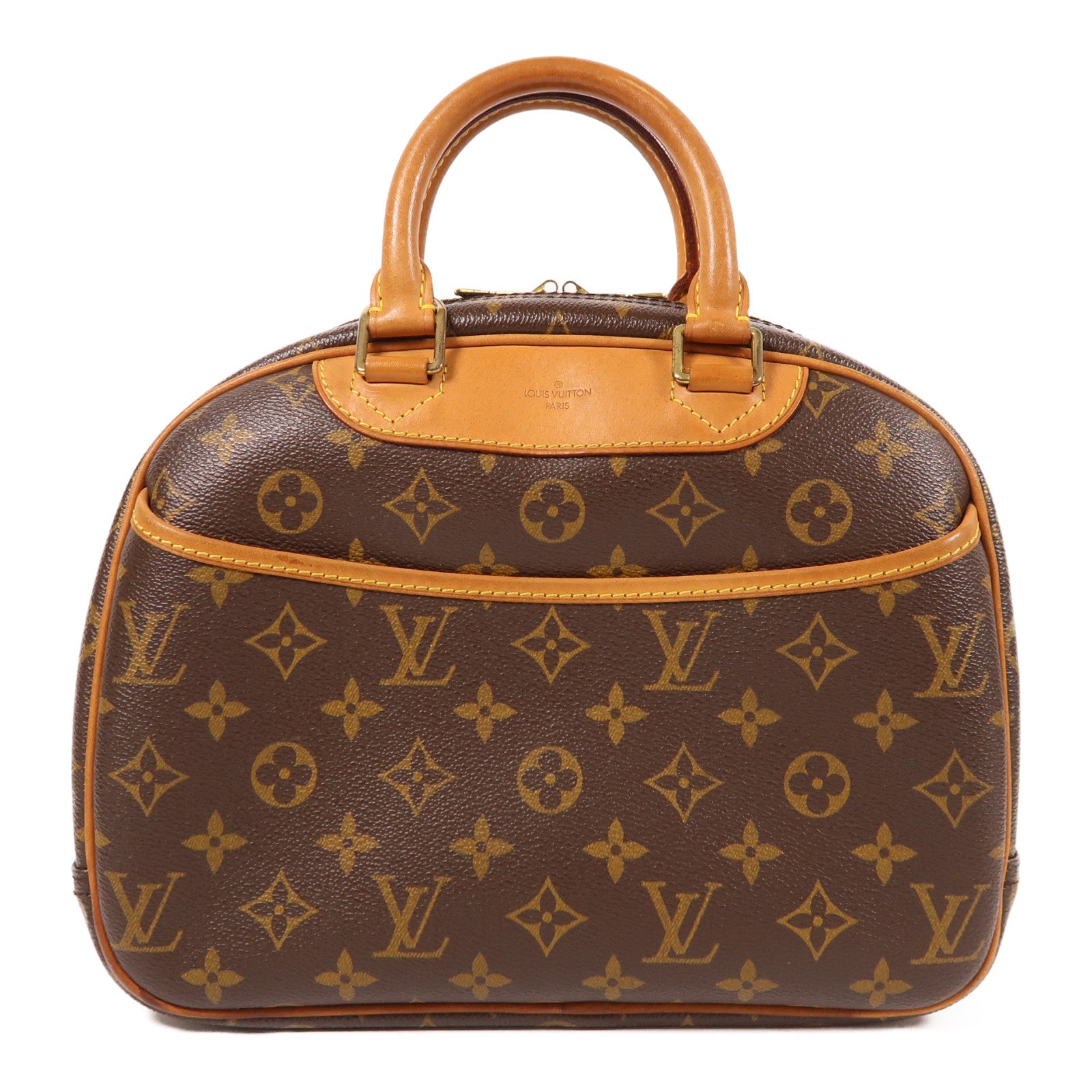 LOUIS VUITTON Monogram Trouville金扣手挽袋棕色