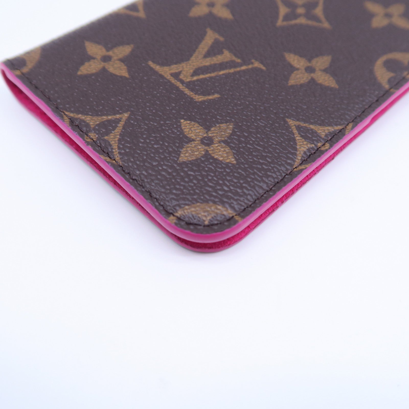 LOUIS VUITTON 【清倉大減價】Monogram iPhone 8 Plus Folio Case手機殼啡色/粉紅色