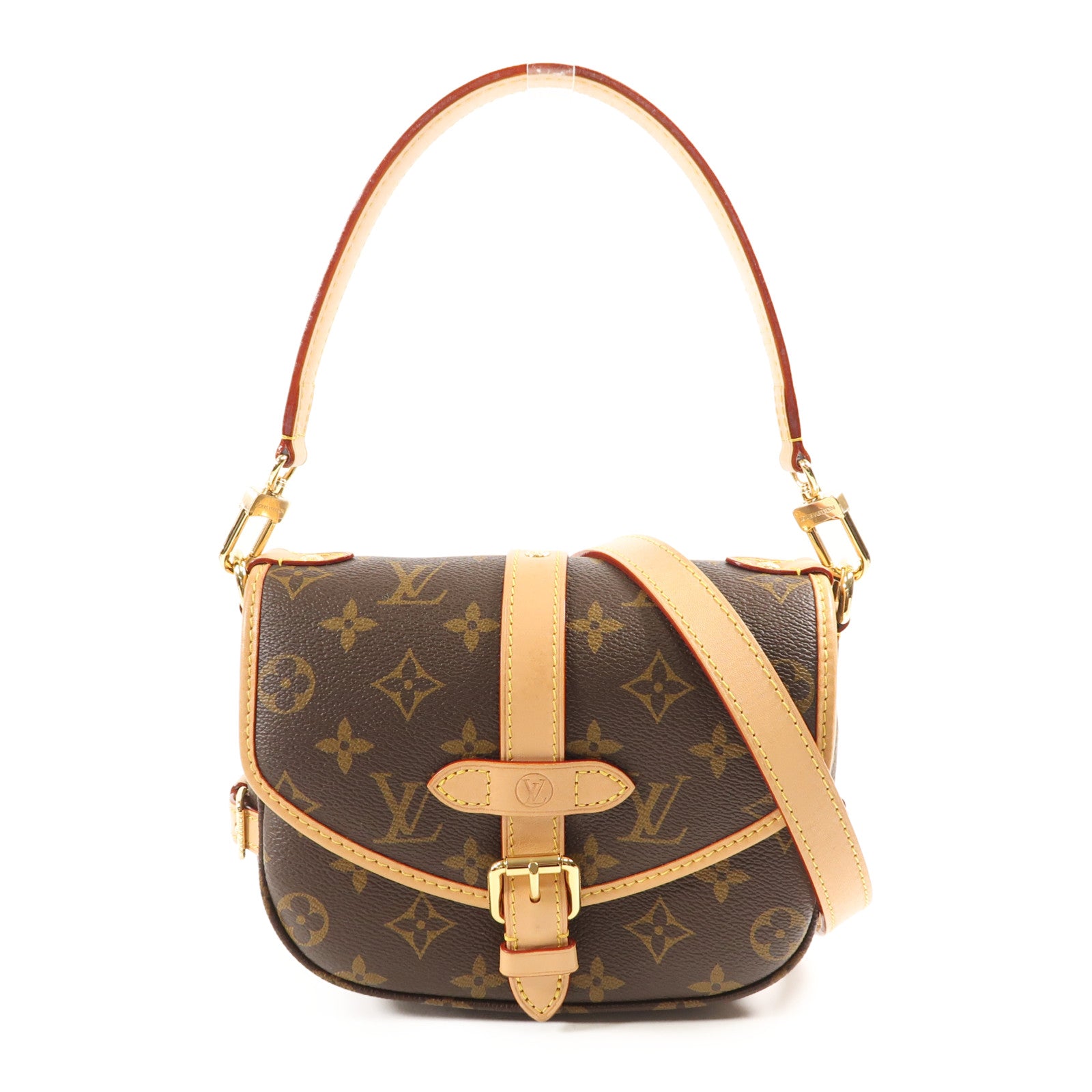 LOUIS VUITTON Monogram Saumur BB金扣手挽肩背兩用袋